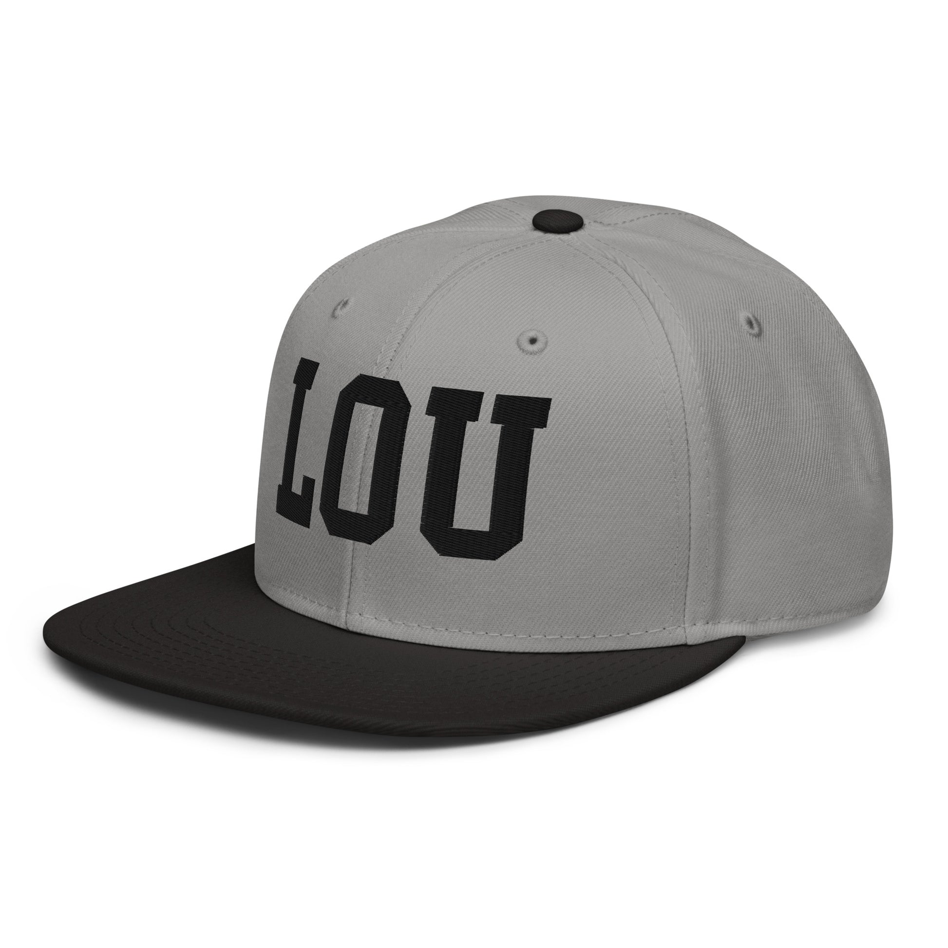 College-Style Wool-Blend Snapback Hat • Black • LOU Louisville • YHM Designs - Image 21