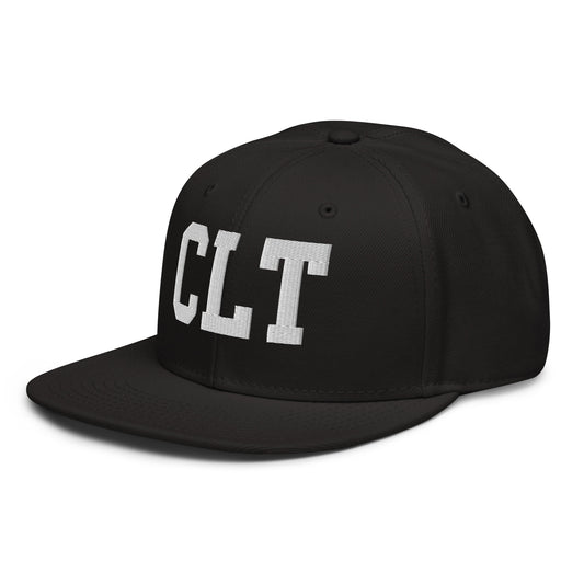 College-Style Wool-Blend Snapback Hat • White • CLT Charlotte • YHM Designs - Image 01