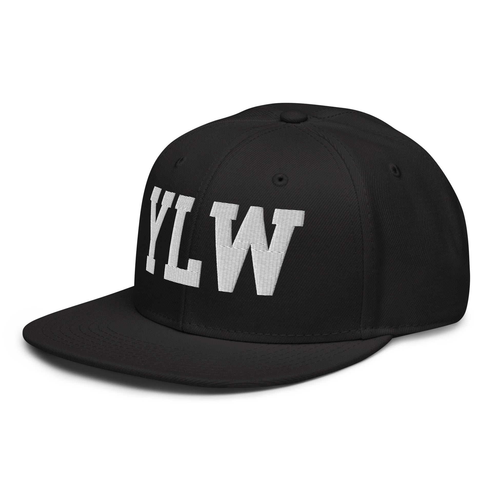 College-Style Wool-Blend Snapback Hat • White • YLW Kelowna • YHM Designs - Image 01