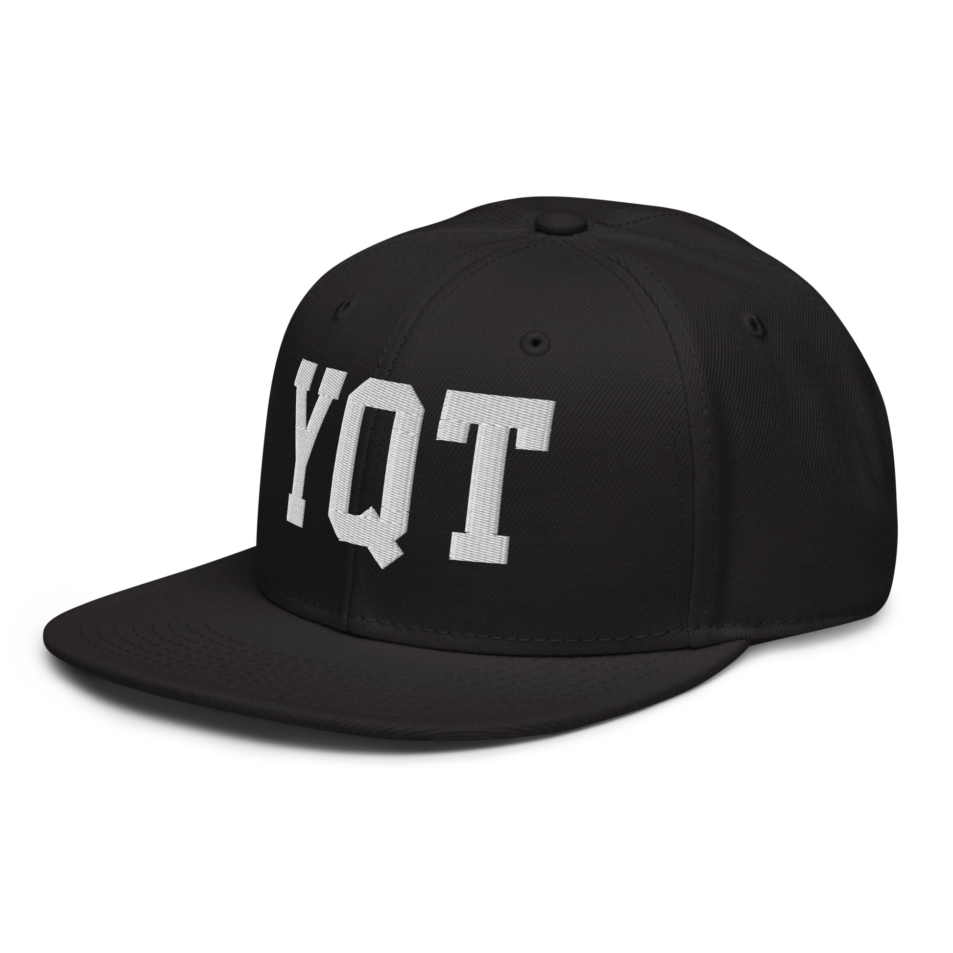 College-Style Wool-Blend Snapback Hat • White • YQT Thunder Bay • YHM Designs - Image 01