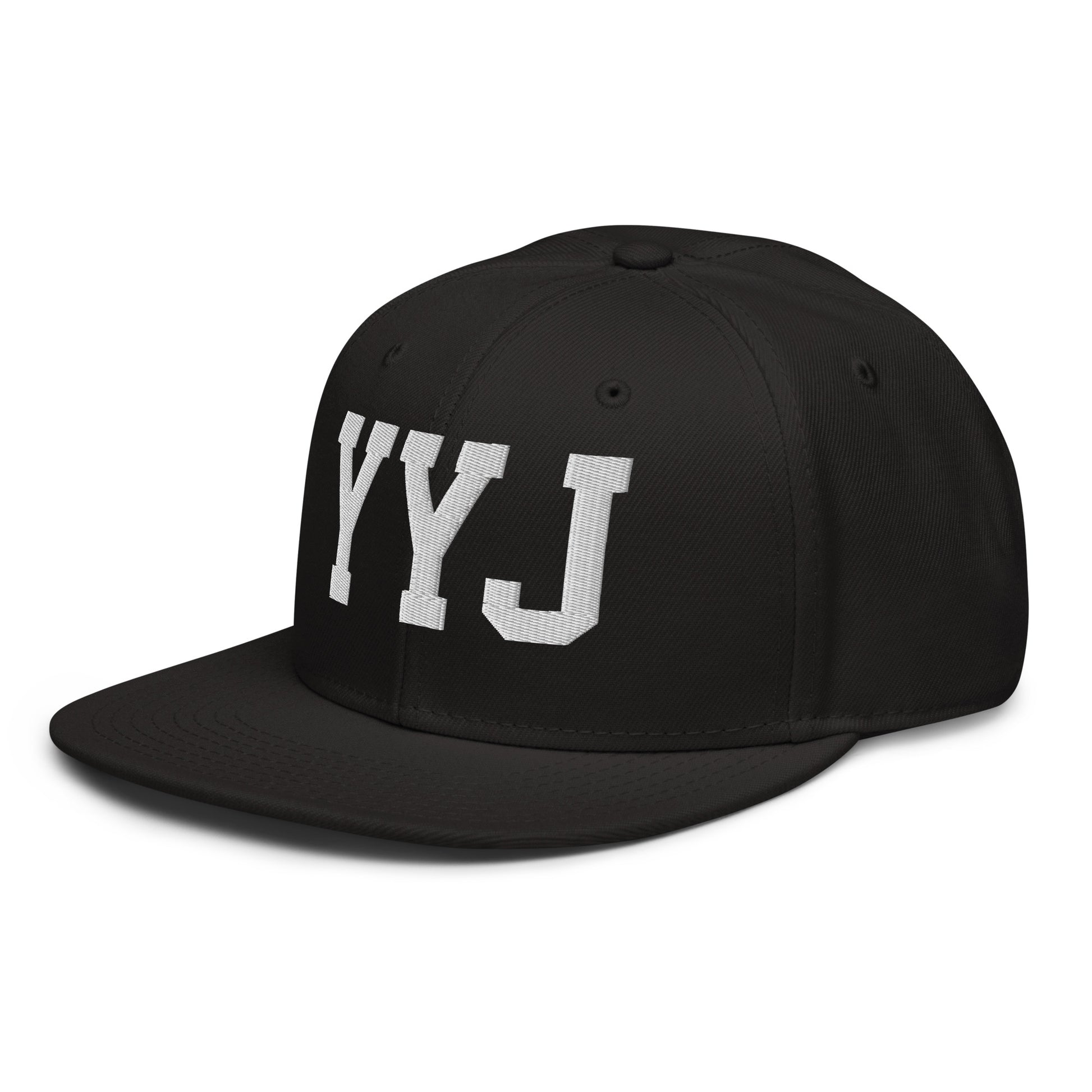 College-Style Wool-Blend Snapback Hat • White • YYJ Victoria • YHM Designs - Image 01