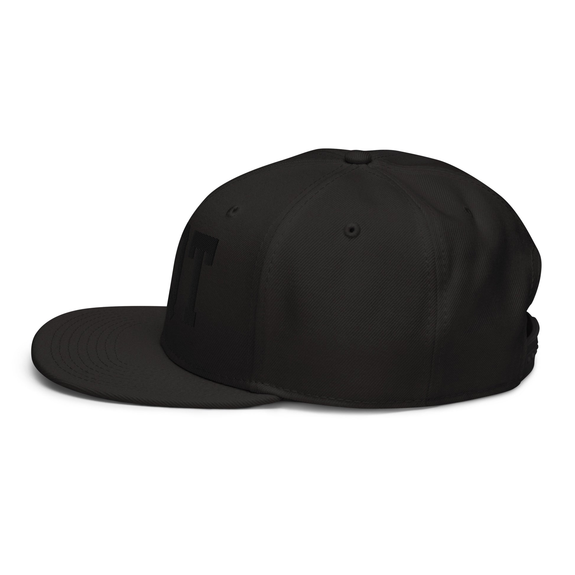College-Style Wool-Blend Snapback Hat • Black • YQT Thunder Bay • YHM Designs - Image 10