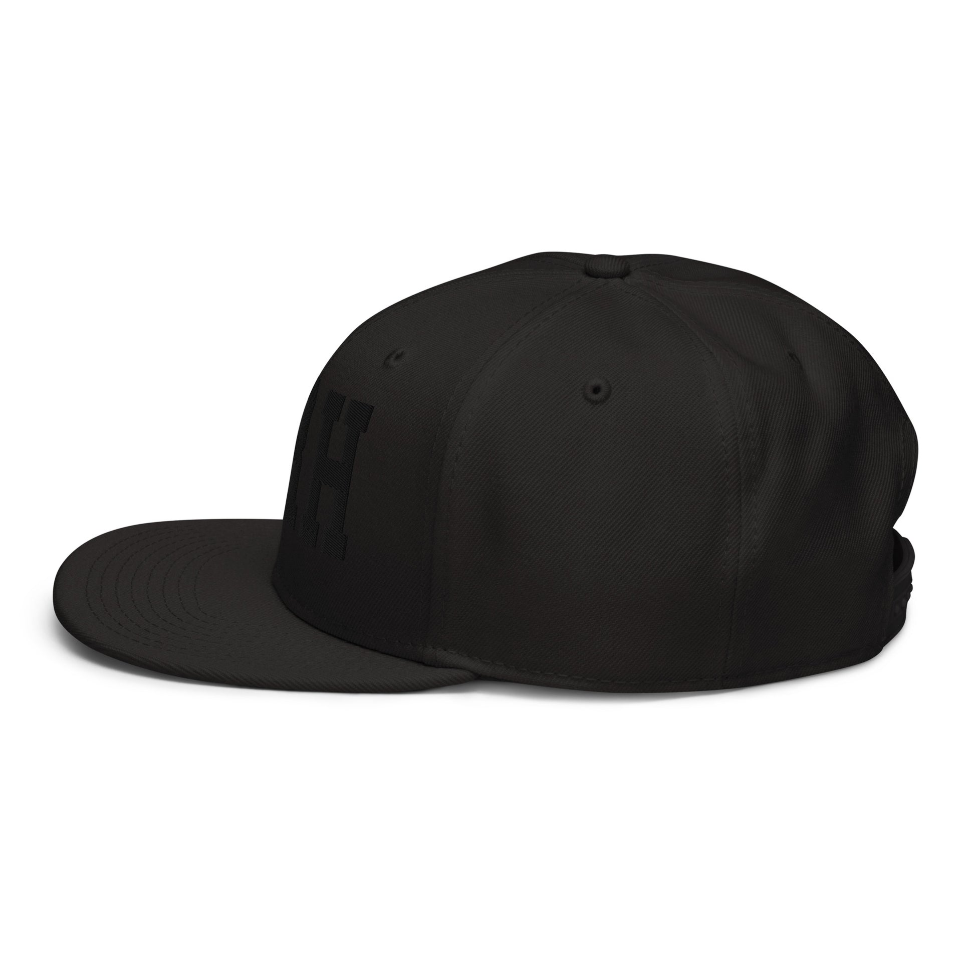 College-Style Wool-Blend Snapback Hat • Black • ZRH Zurich • YHM Designs - Image 10