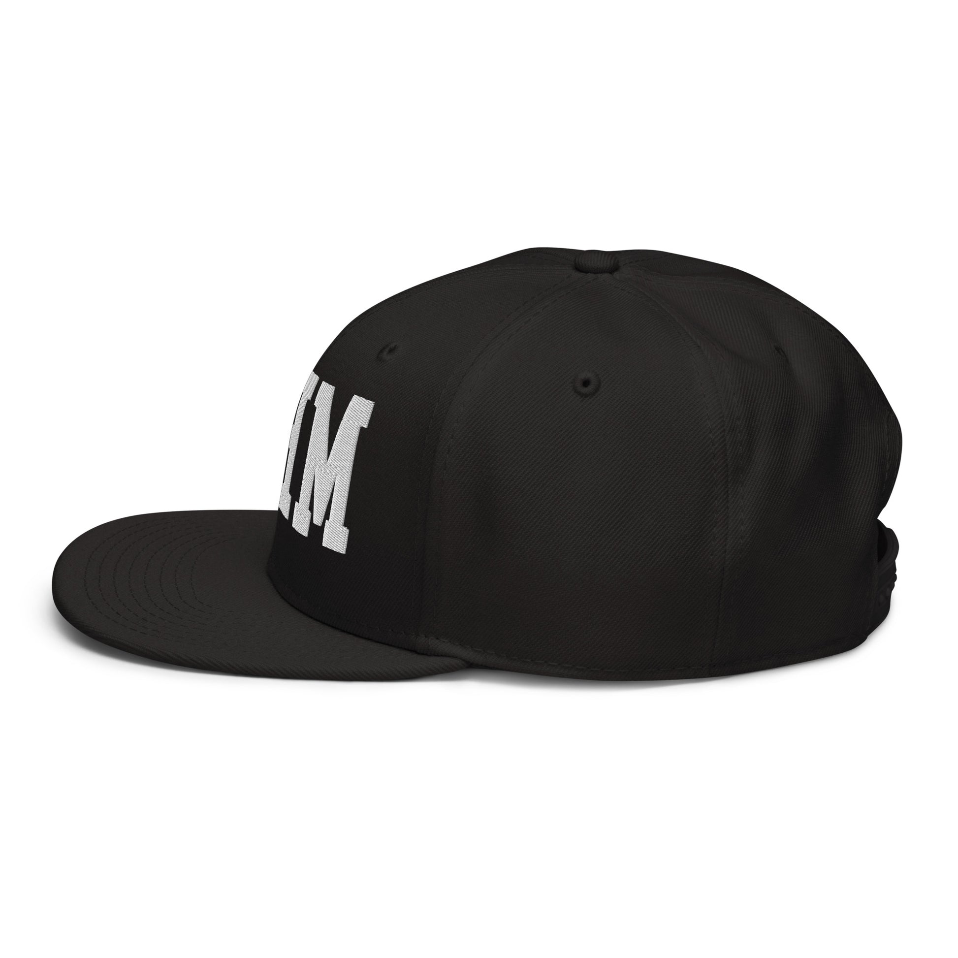 College-Style Wool-Blend Snapback Hat • White • BHM Birmingham • YHM Designs - Image 09