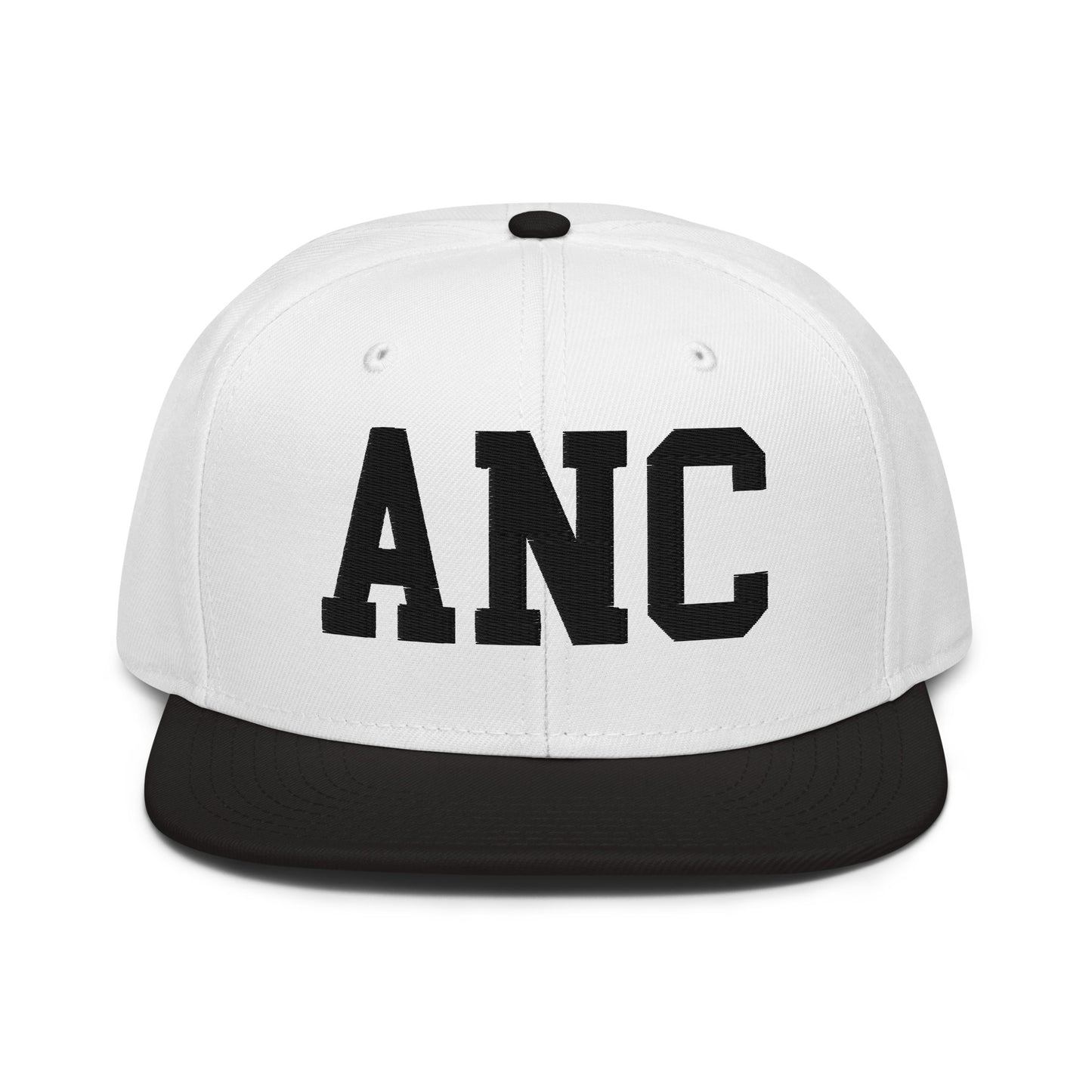 College-Style Wool-Blend Snapback Hat • Black • ANC Anchorage • YHM Designs - Image 23