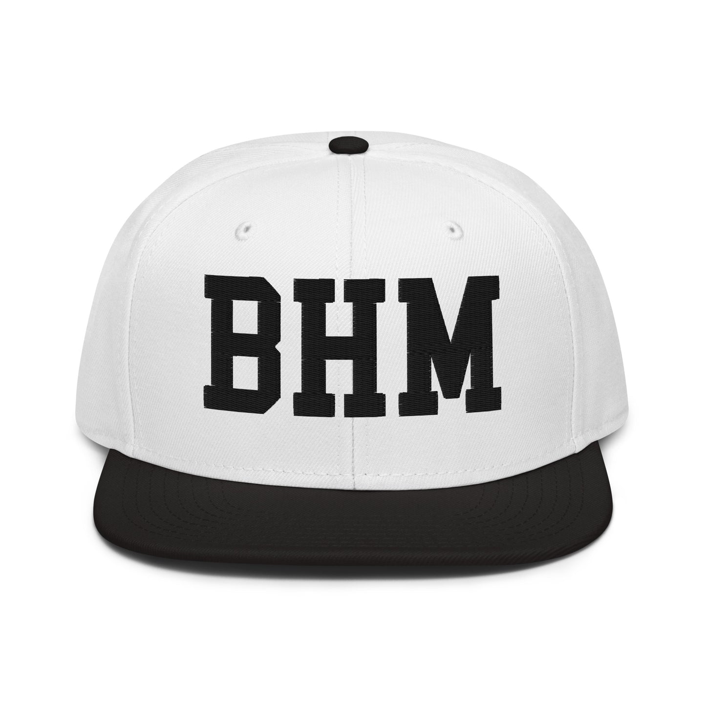 College-Style Wool-Blend Snapback Hat • Black • BHM Birmingham • YHM Designs - Image 23