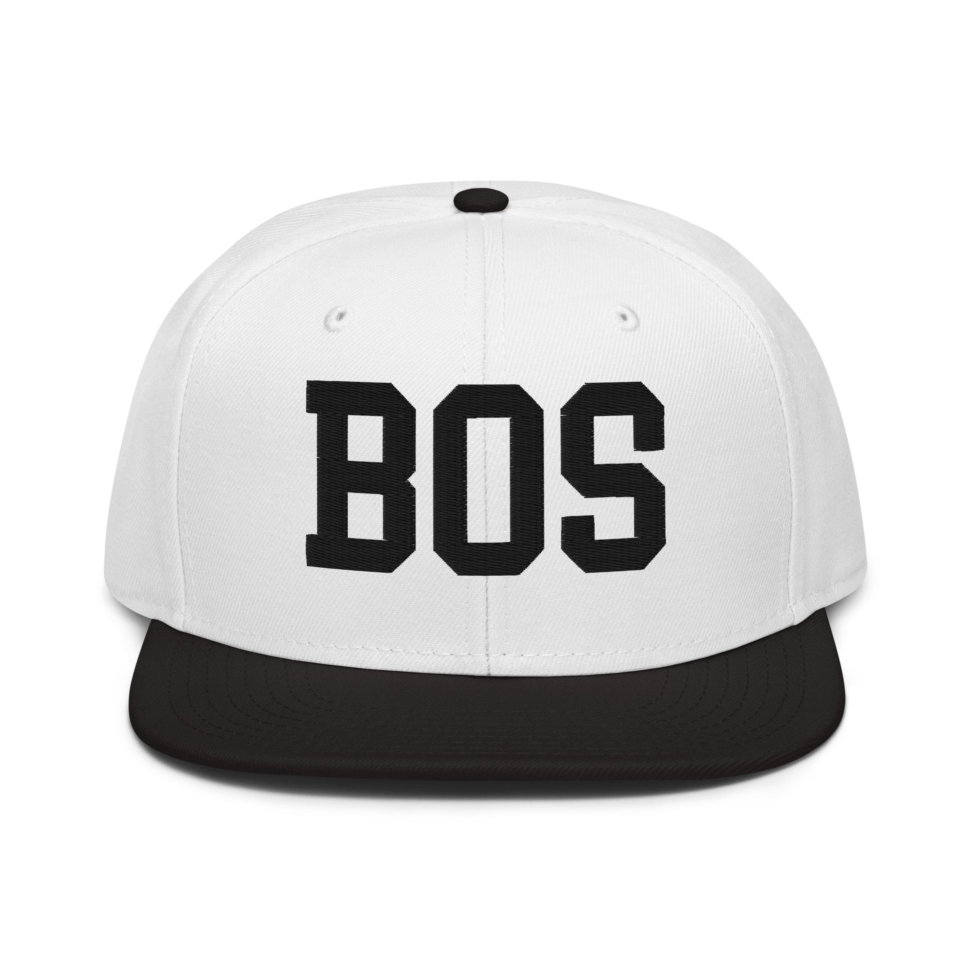 College-Style Wool-Blend Snapback Hat • Black • BOS Boston • YHM Designs - Image 23