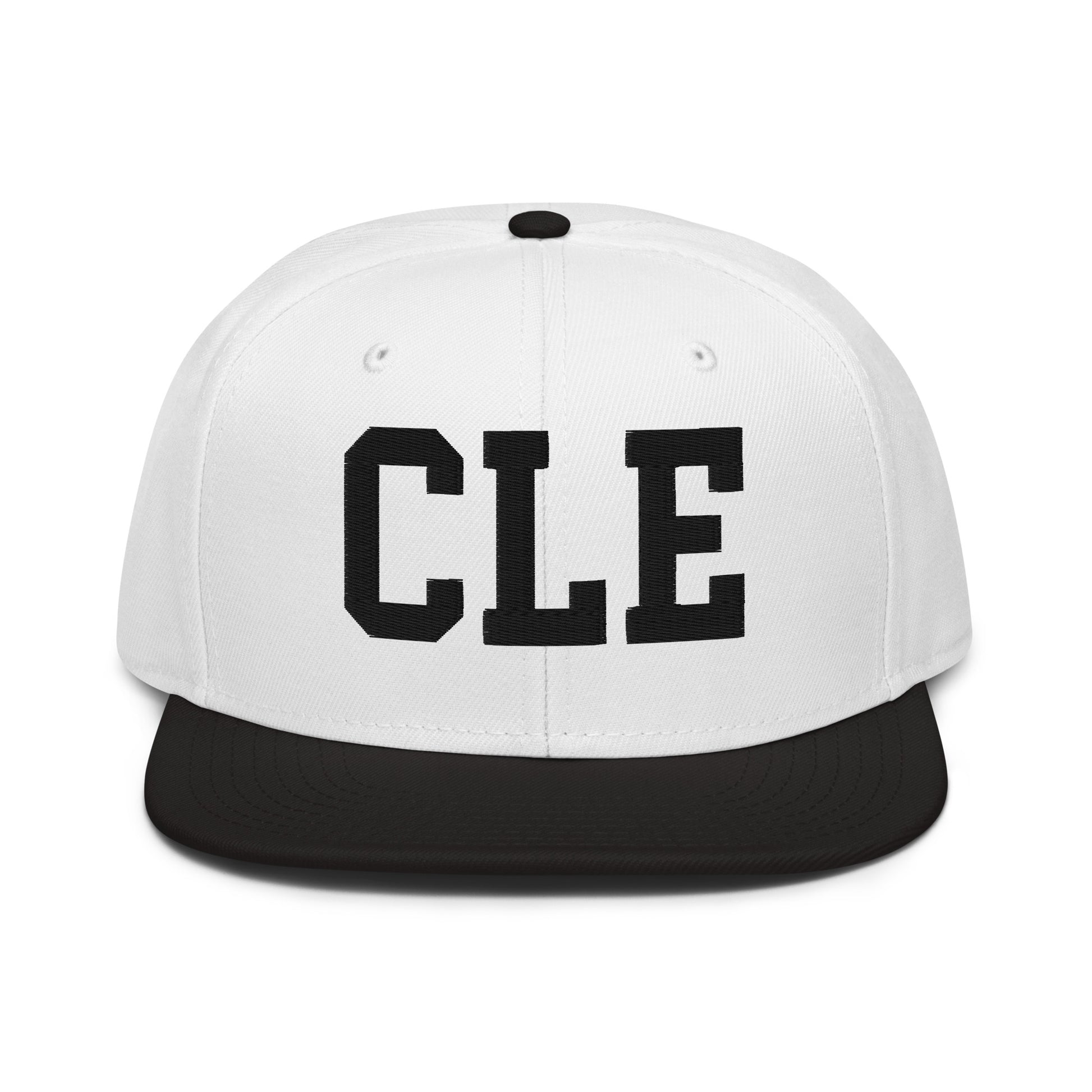 College-Style Wool-Blend Snapback Hat • Black • CLE Cleveland • YHM Designs - Image 23
