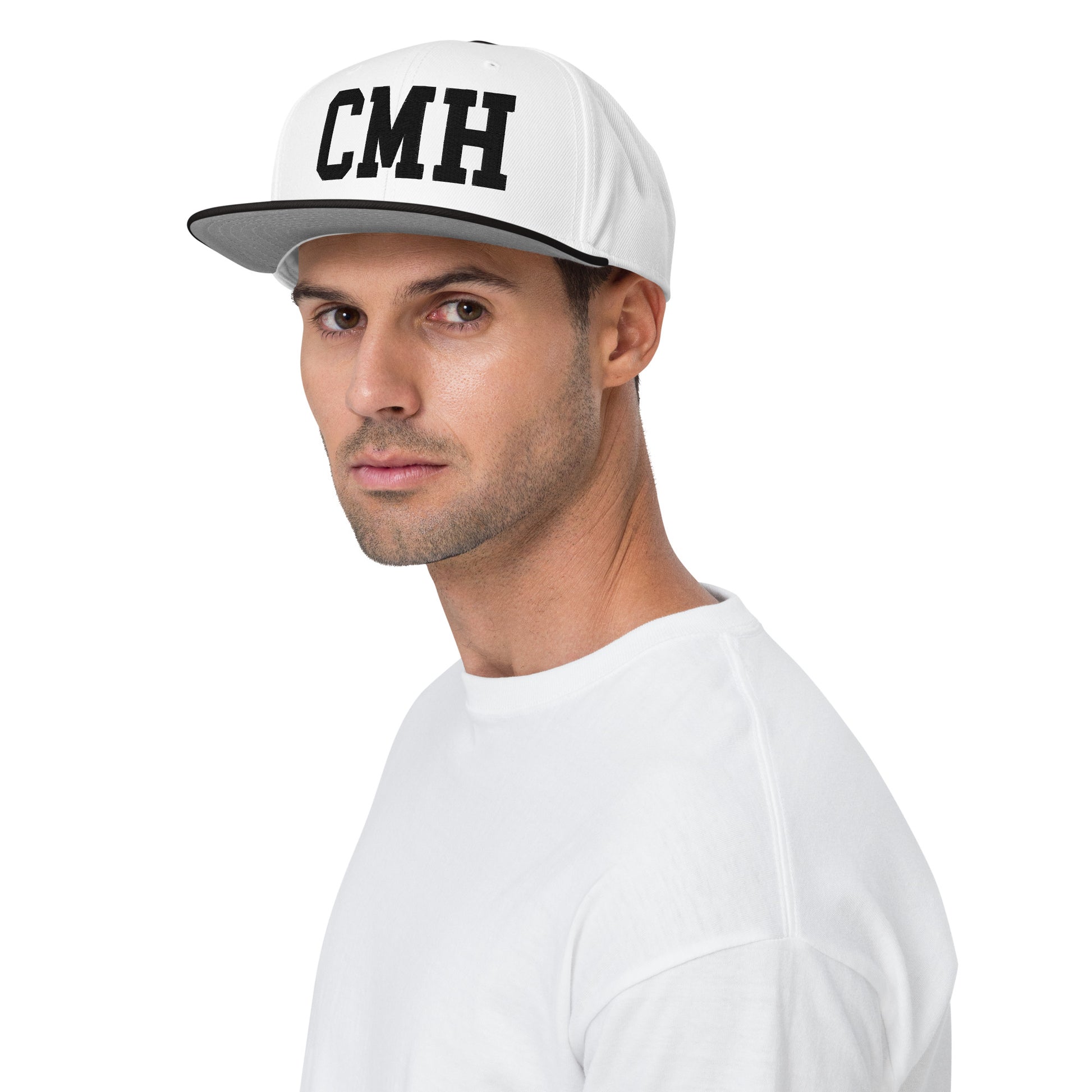 College-Style Wool-Blend Snapback Hat • Black • CMH Columbus • YHM Designs - Image 03