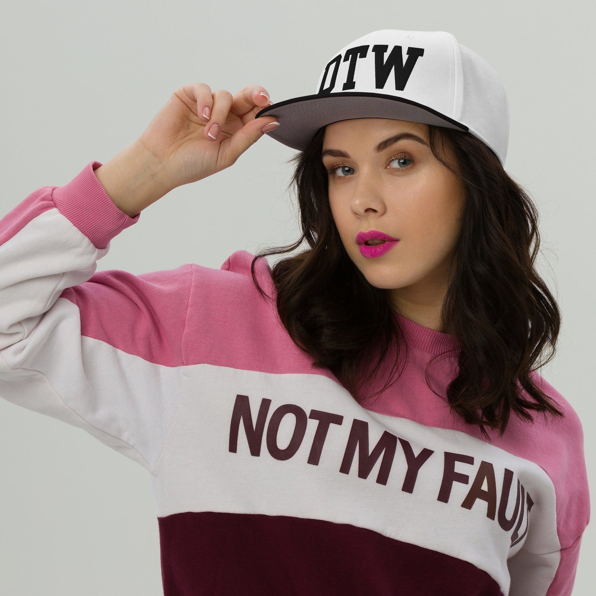 College-Style Wool-Blend Snapback Hat • Black • DTW Detroit • YHM Designs - Image 05