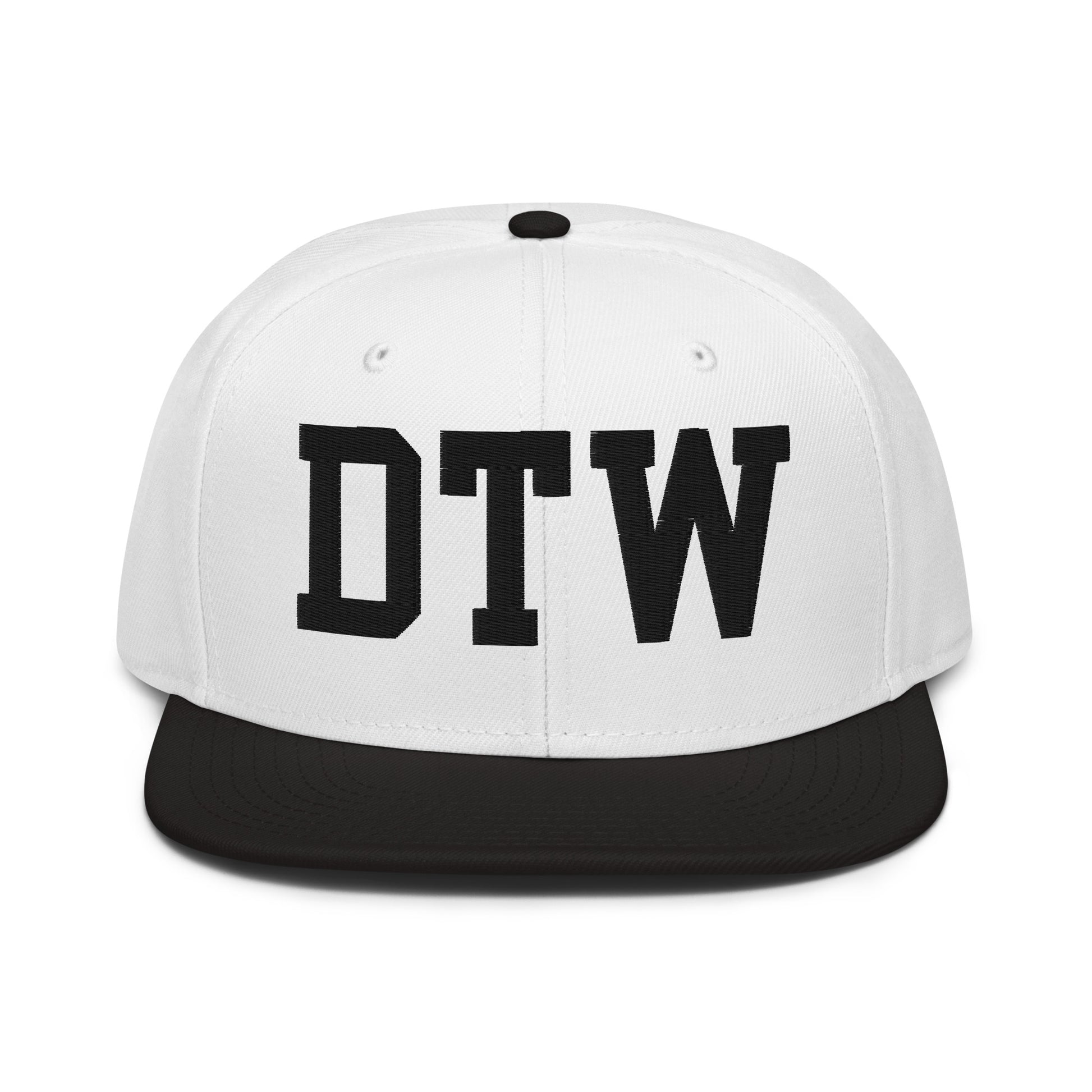 College-Style Wool-Blend Snapback Hat • Black • DTW Detroit • YHM Designs - Image 23