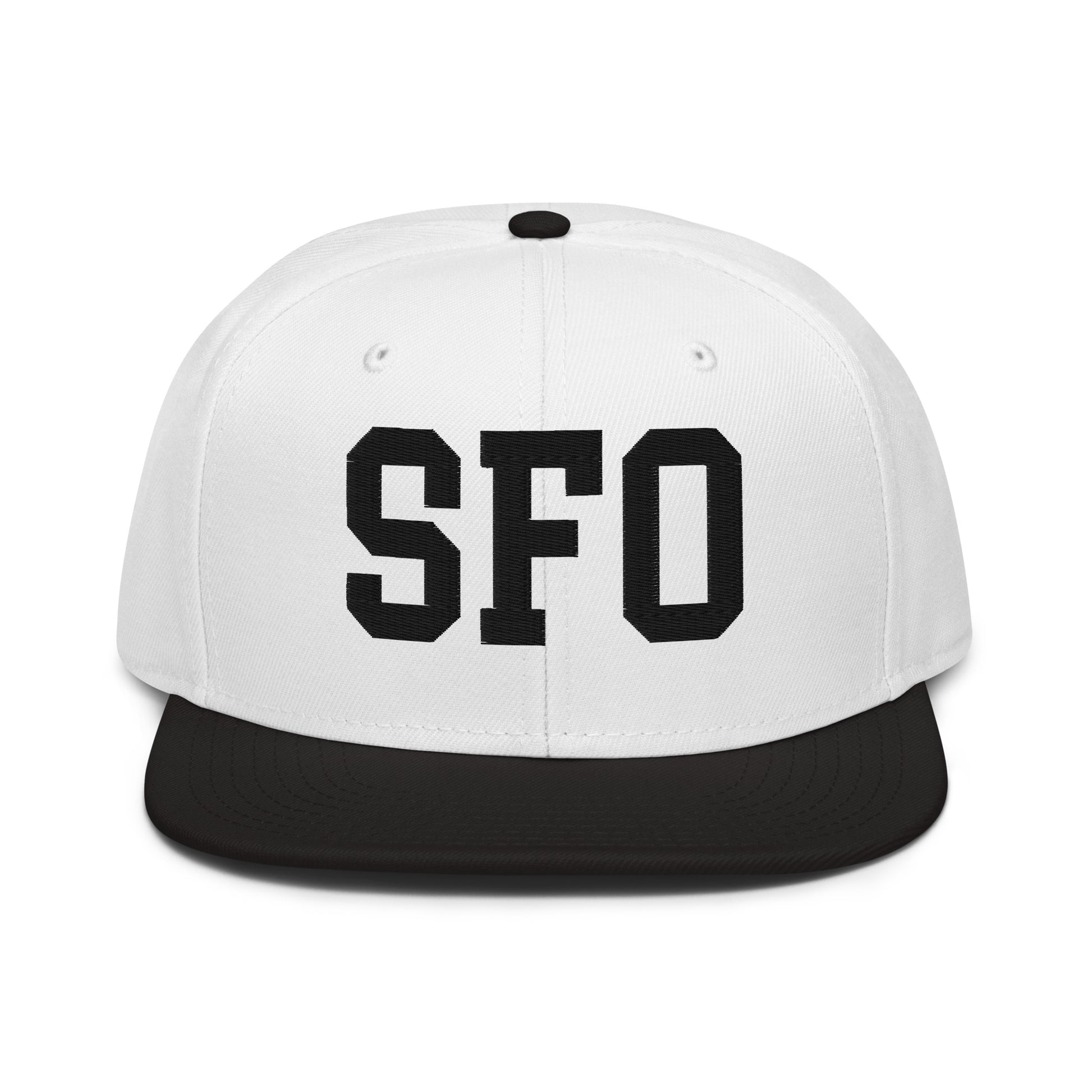 College-Style Wool-Blend Snapback Hat • Black • SFO San Francisco • YHM Designs - Image 23