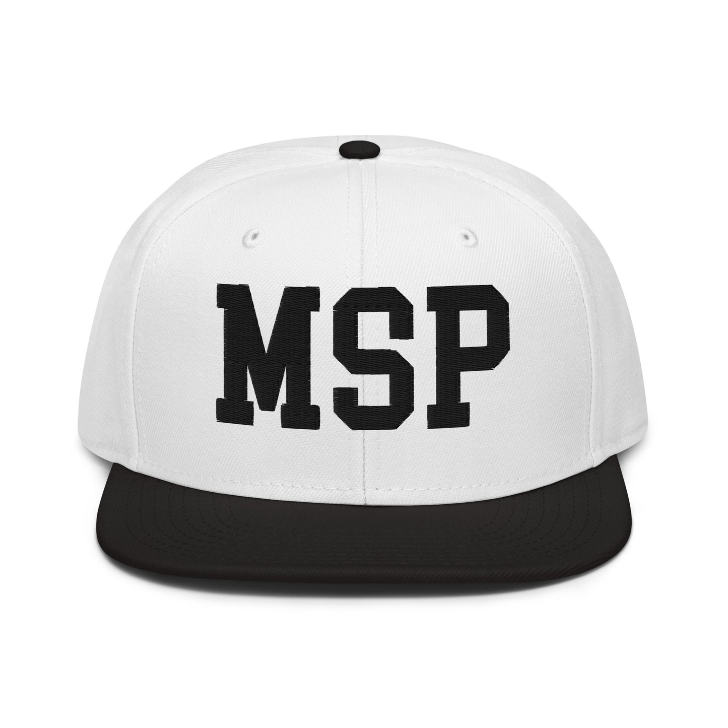 College-Style Wool-Blend Snapback Hat • Black • MSP Minneapolis • YHM Designs - Image 23