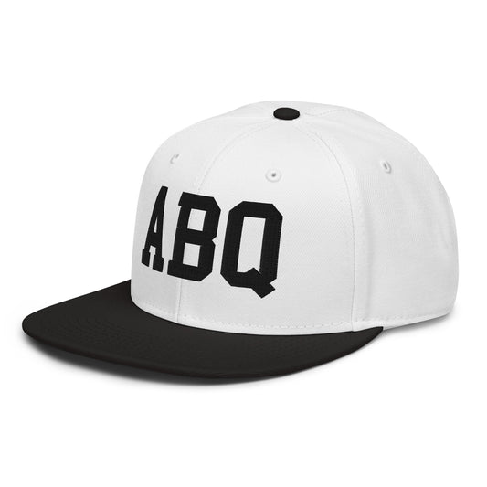 College-Style Wool-Blend Snapback Hat • Black • ABQ Albuquerque • YHM Designs - Image 01
