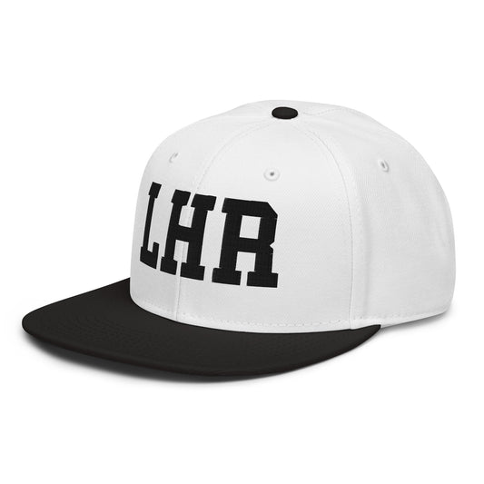 College-Style Wool-Blend Snapback Hat • Black • LHR London • YHM Designs - Image 01