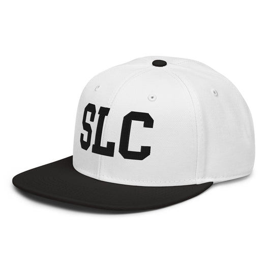 College-Style Wool-Blend Snapback Hat • Black • SLC Salt Lake City • YHM Designs - Image 01