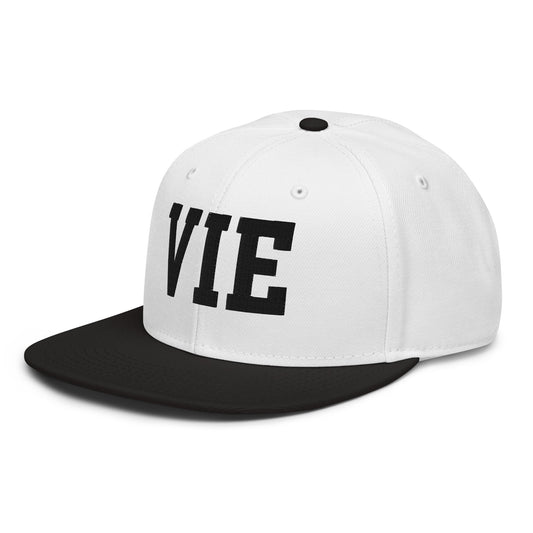 College-Style Wool-Blend Snapback Hat • Black • VIE Vienna • YHM Designs - Image 01
