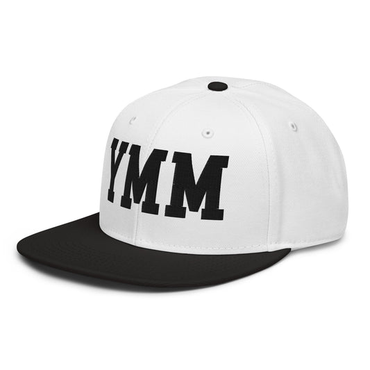 College-Style Wool-Blend Snapback Hat • Black • YMM Fort McMurray • YHM Designs - Image 01