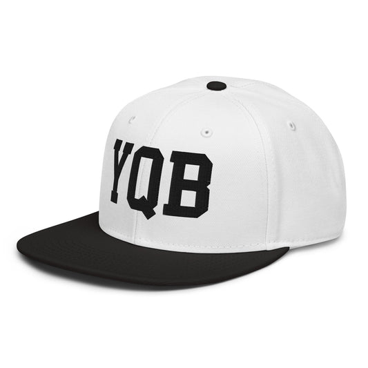 College-Style Wool-Blend Snapback Hat • Black • YQB Quebec City • YHM Designs - Image 01