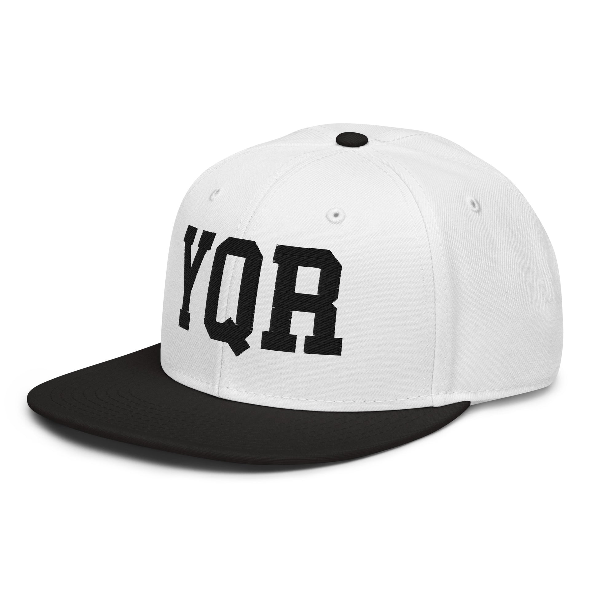College-Style Wool-Blend Snapback Hat • Black • YQR Regina • YHM Designs - Image 01