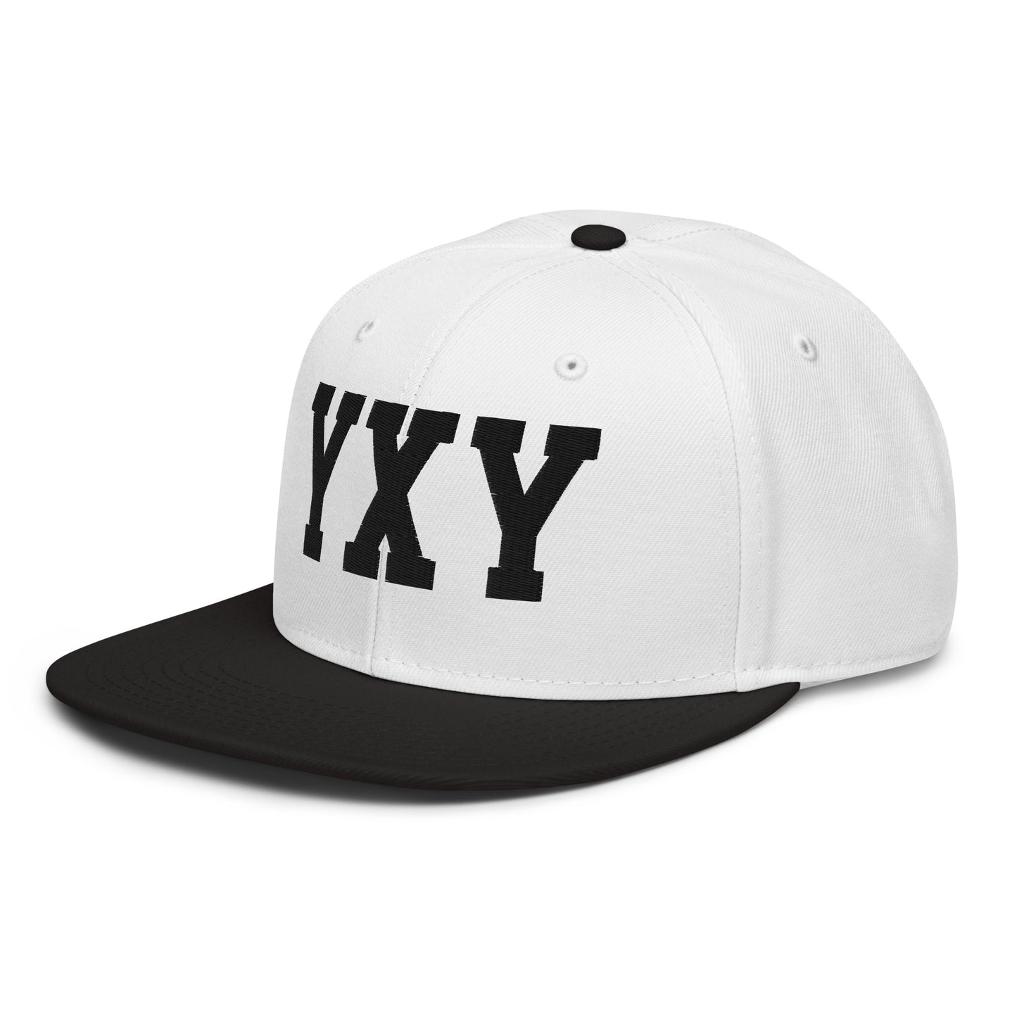 College-Style Wool-Blend Snapback Hat • Black • YXY Whitehorse • YHM Designs - Image 01