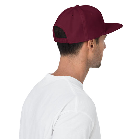 College-Style Wool-Blend Snapback Hat • Maroon • YOW Ottawa • YHM Designs - Image 02