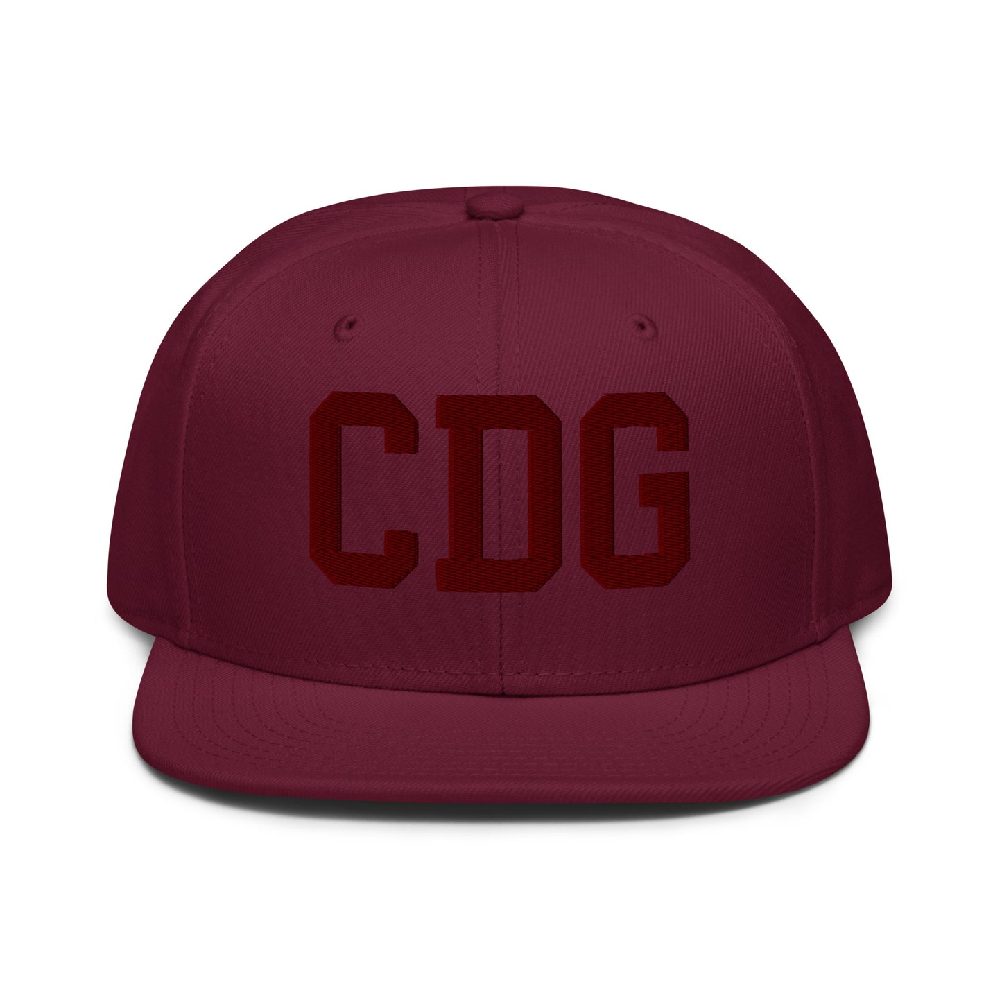 College-Style Wool-Blend Snapback Hat • Maroon • CDG Paris • YHM Designs - Image 07