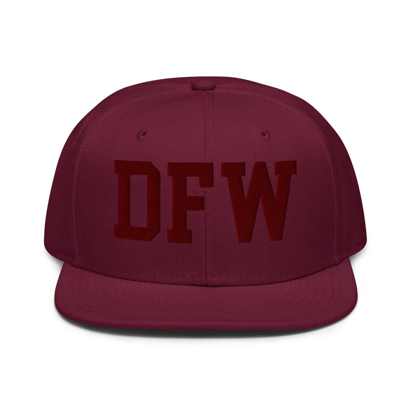College-Style Wool-Blend Snapback Hat • Maroon • DFW Dallas • YHM Designs - Image 07