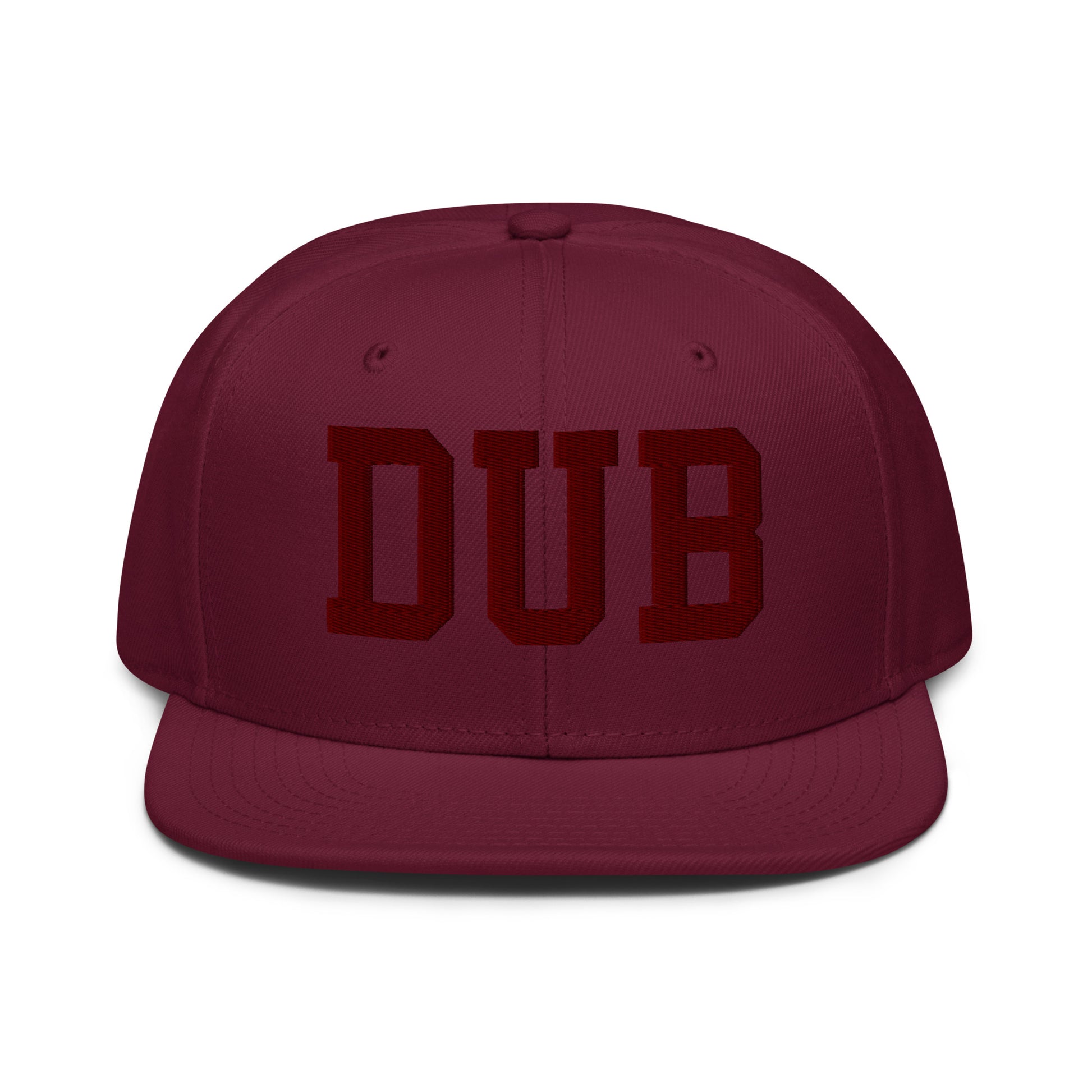 College-Style Wool-Blend Snapback Hat • Maroon • DUB Dublin • YHM Designs - Image 07