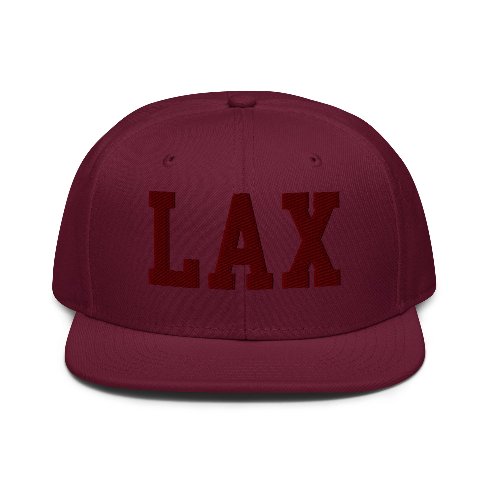 College-Style Wool-Blend Snapback Hat • Maroon • LAX Los Angeles • YHM Designs - Image 07