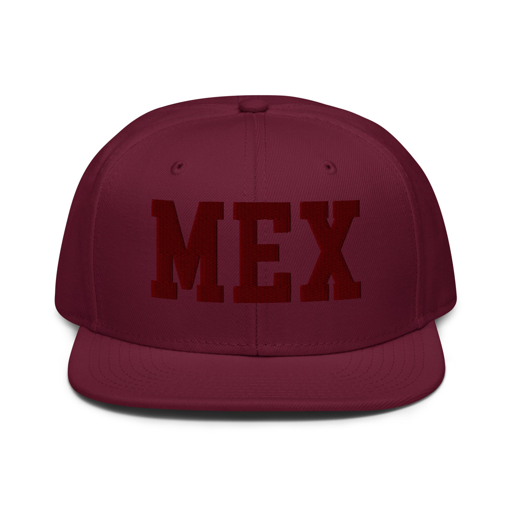 College-Style Wool-Blend Snapback Hat • Maroon • MEX Mexico City • YHM Designs - Image 07