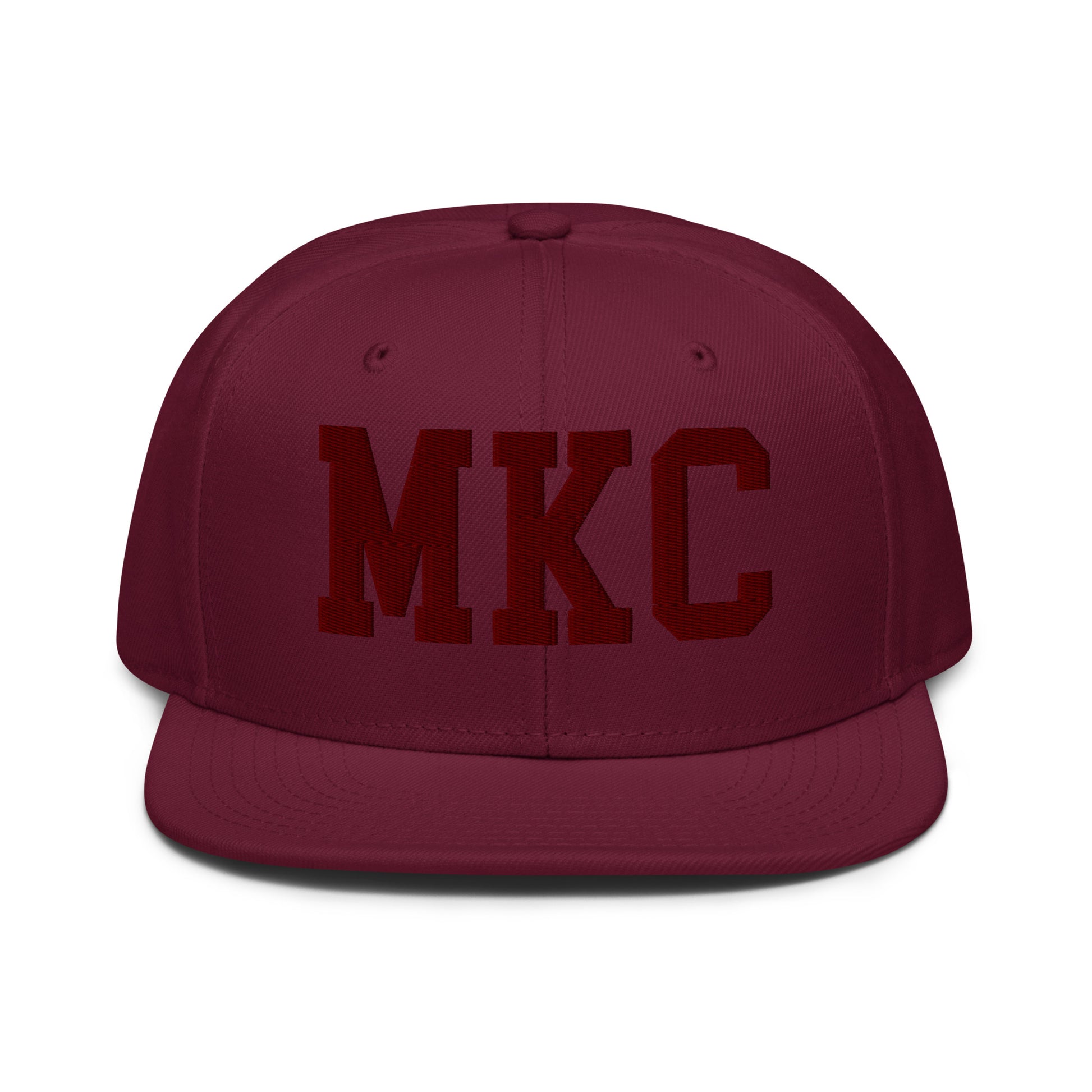 College-Style Wool-Blend Snapback Hat • Maroon • MKC Kansas City • YHM Designs - Image 07