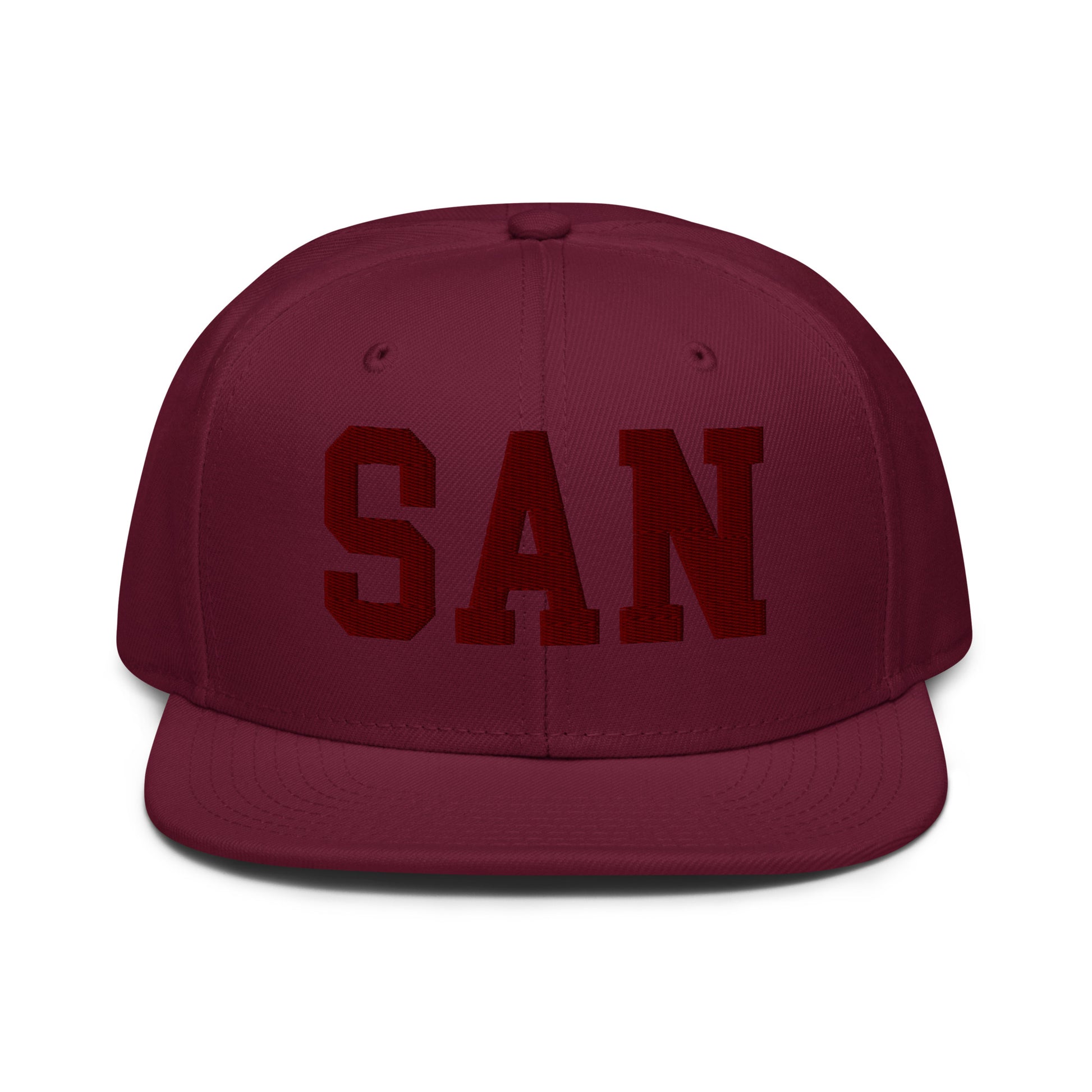 College-Style Wool-Blend Snapback Hat • Maroon • SAN San Diego • YHM Designs - Image 07