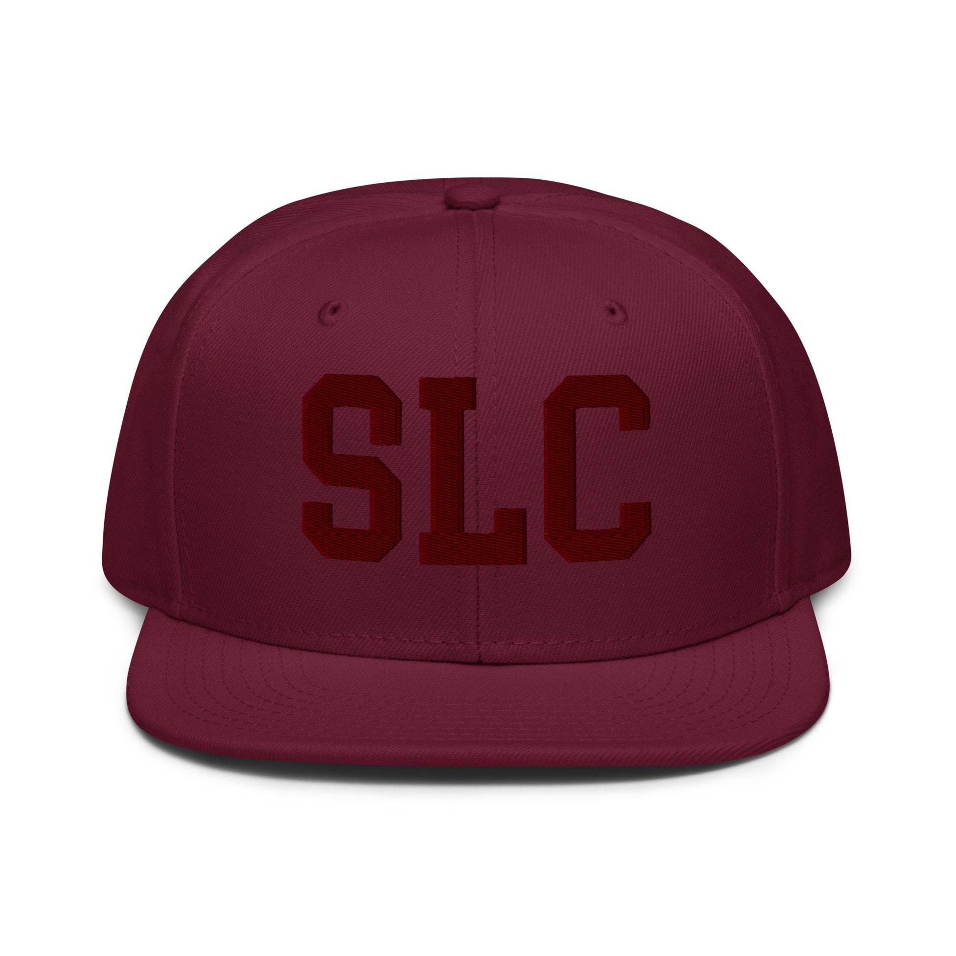 College-Style Wool-Blend Snapback Hat • Maroon • SLC Salt Lake City • YHM Designs - Image 07