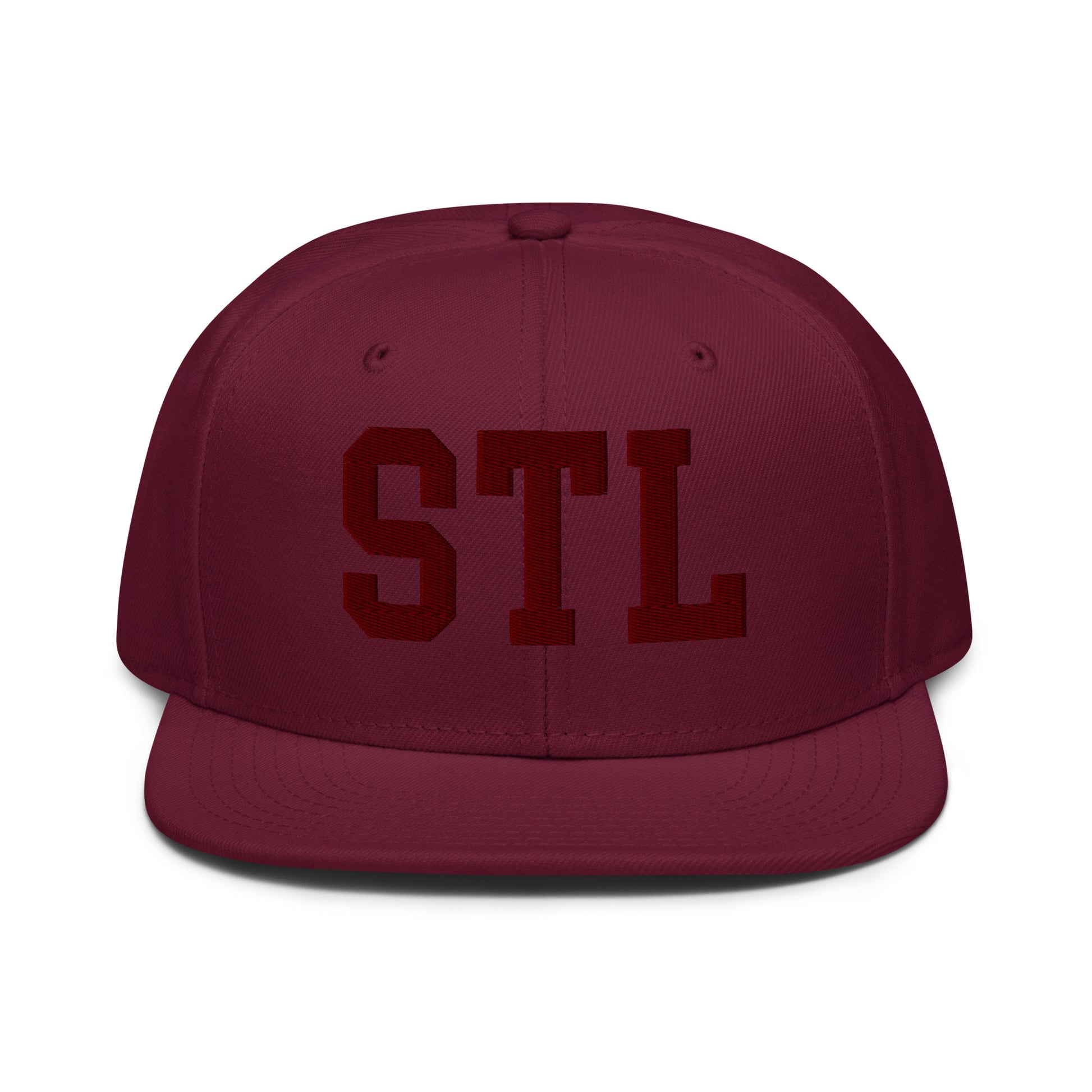 College-Style Wool-Blend Snapback Hat • Maroon • STL St. Louis • YHM Designs - Image 07
