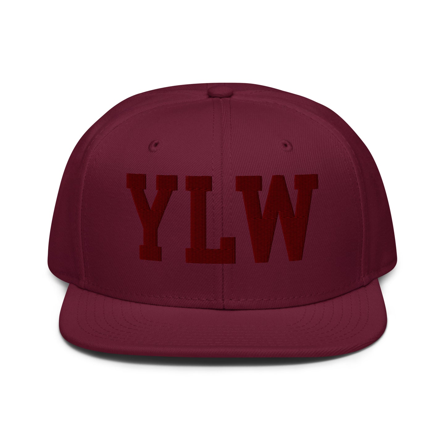 College-Style Wool-Blend Snapback Hat • Maroon • YLW Kelowna • YHM Designs - Image 07