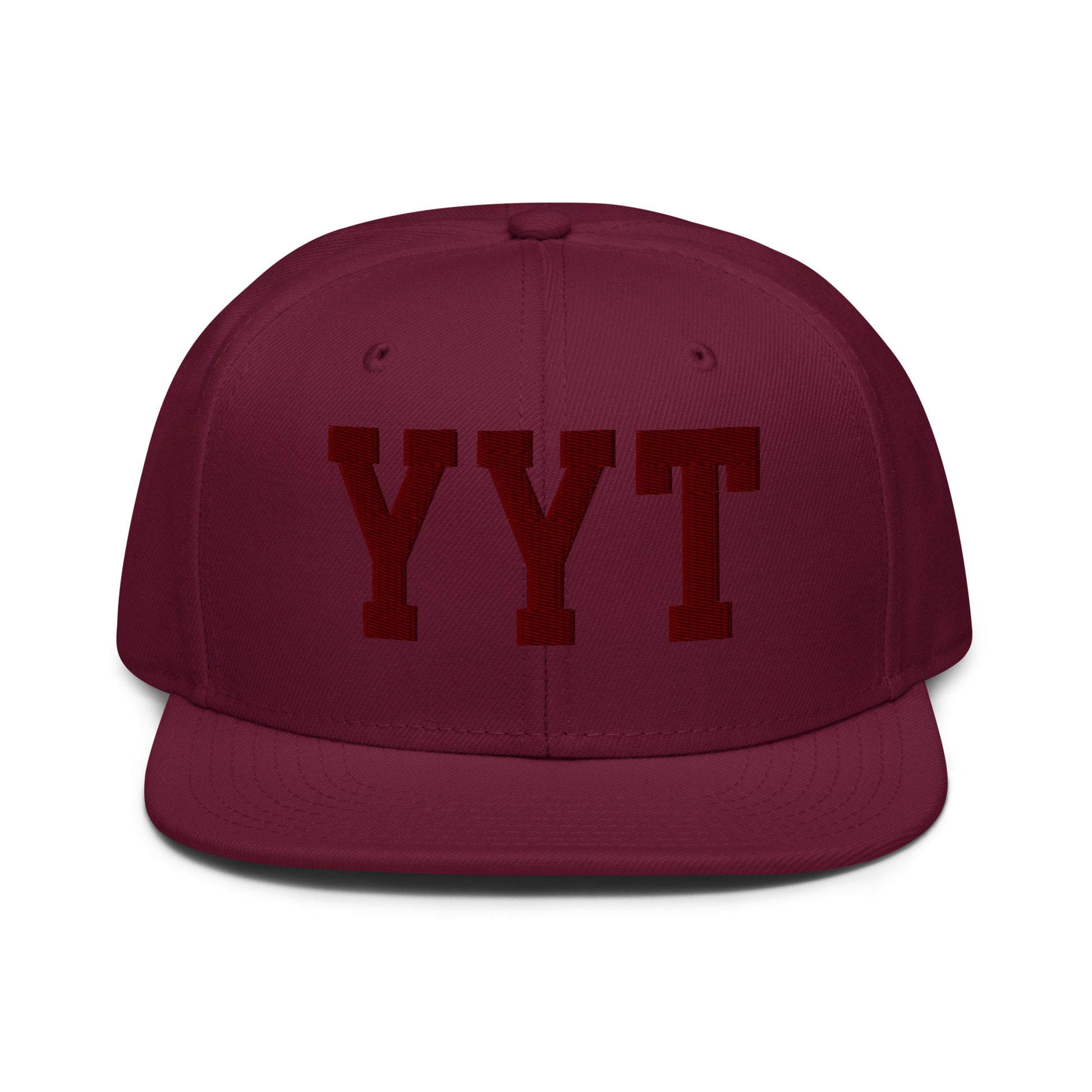 College-Style Wool-Blend Snapback Hat • Maroon • YYT St. John's • YHM Designs - Image 07