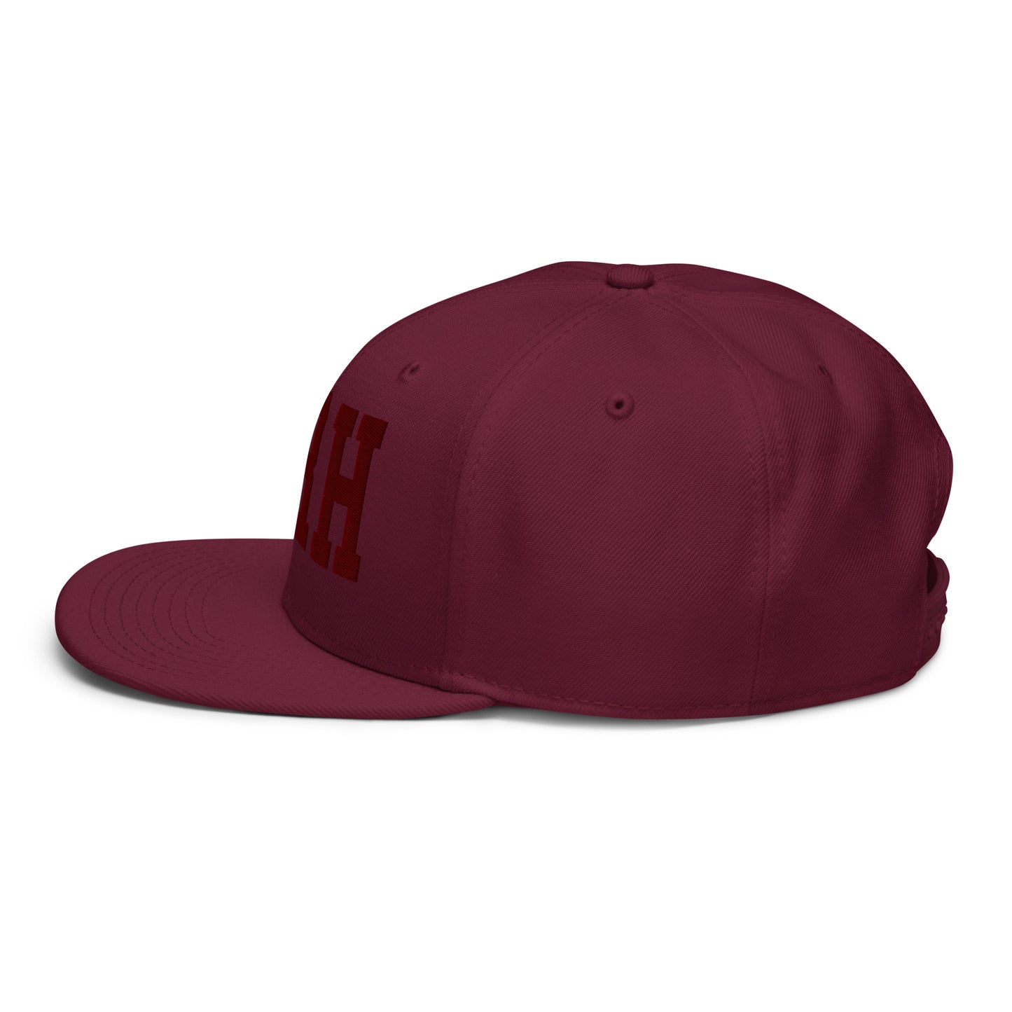 College-Style Wool-Blend Snapback Hat • Maroon • ZRH Zurich • YHM Designs - Image 09
