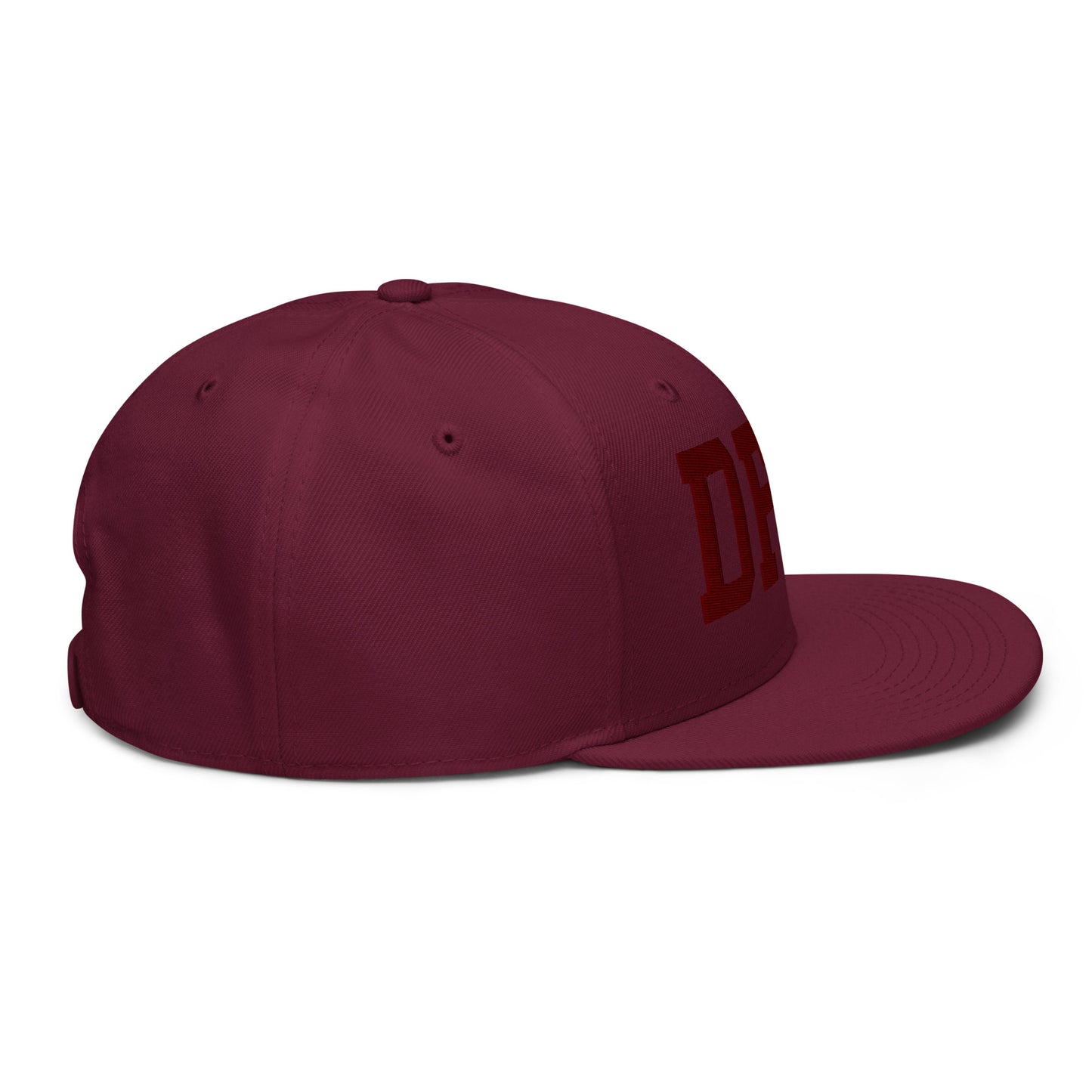 College-Style Wool-Blend Snapback Hat • Maroon • DFW Dallas • YHM Designs - Image 11