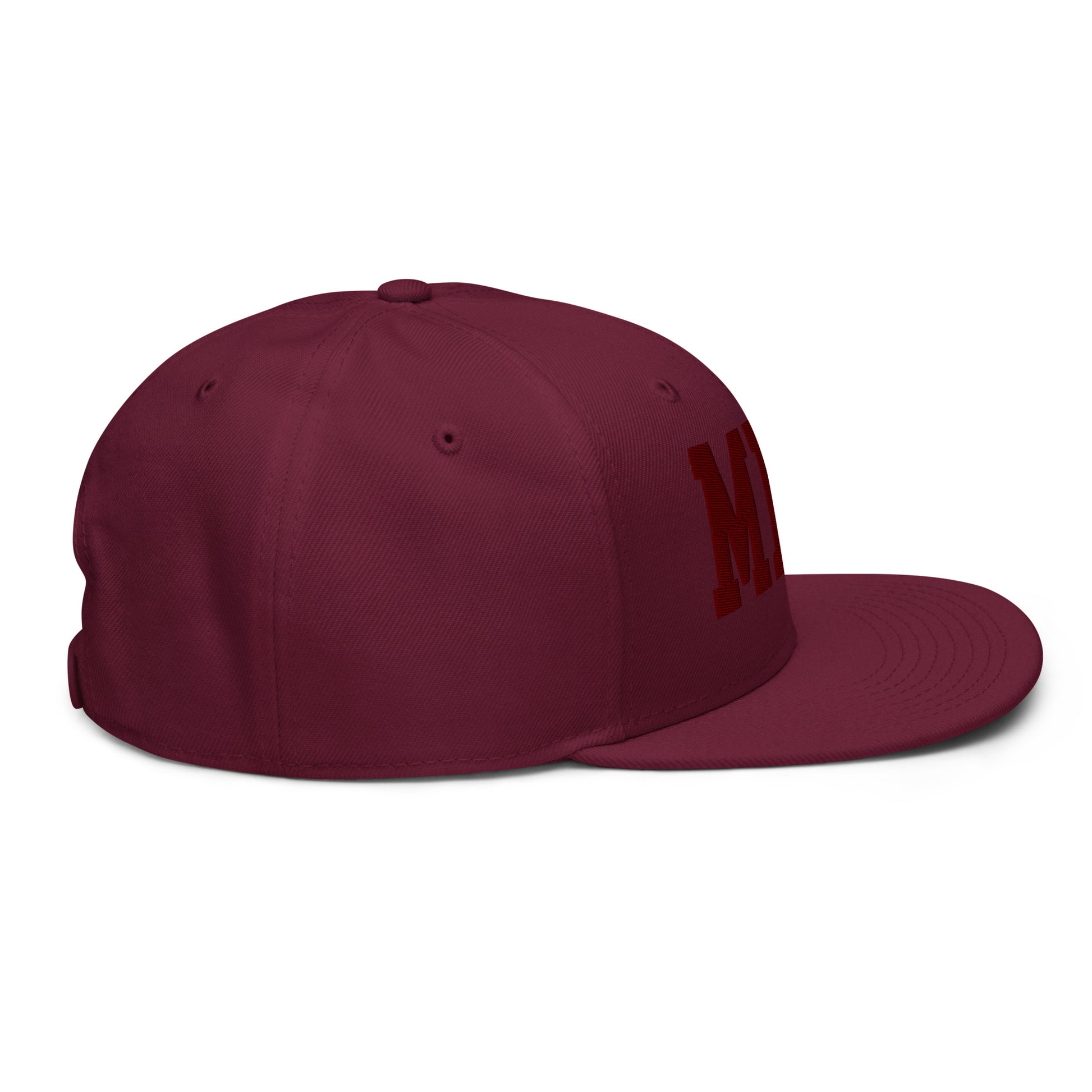 College-Style Wool-Blend Snapback Hat • Maroon • MEX Mexico City • YHM Designs - Image 11