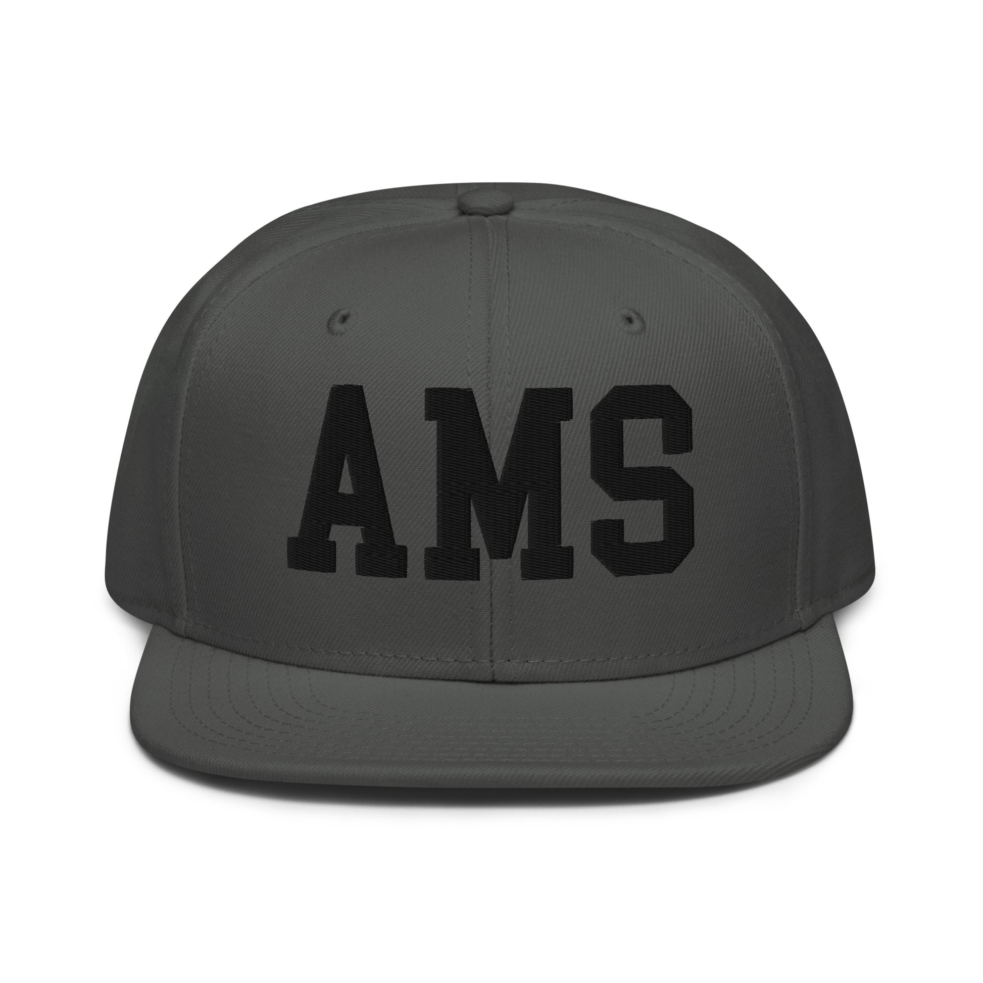 College-Style Wool-Blend Snapback Hat • Black • AMS Amsterdam • YHM Designs - Image 15