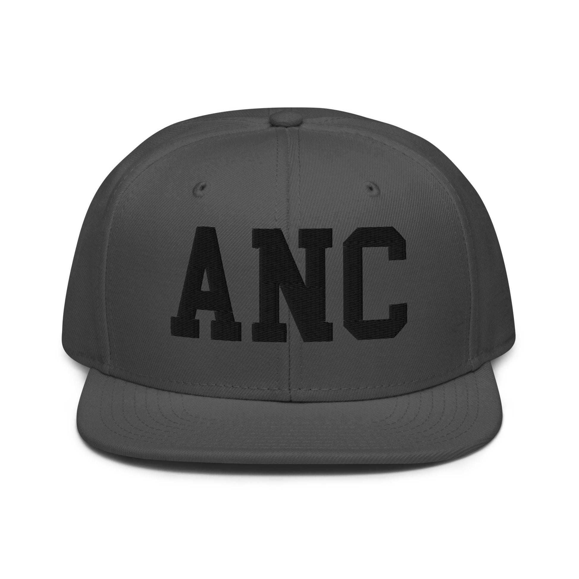 College-Style Wool-Blend Snapback Hat • Black • ANC Anchorage • YHM Designs - Image 15