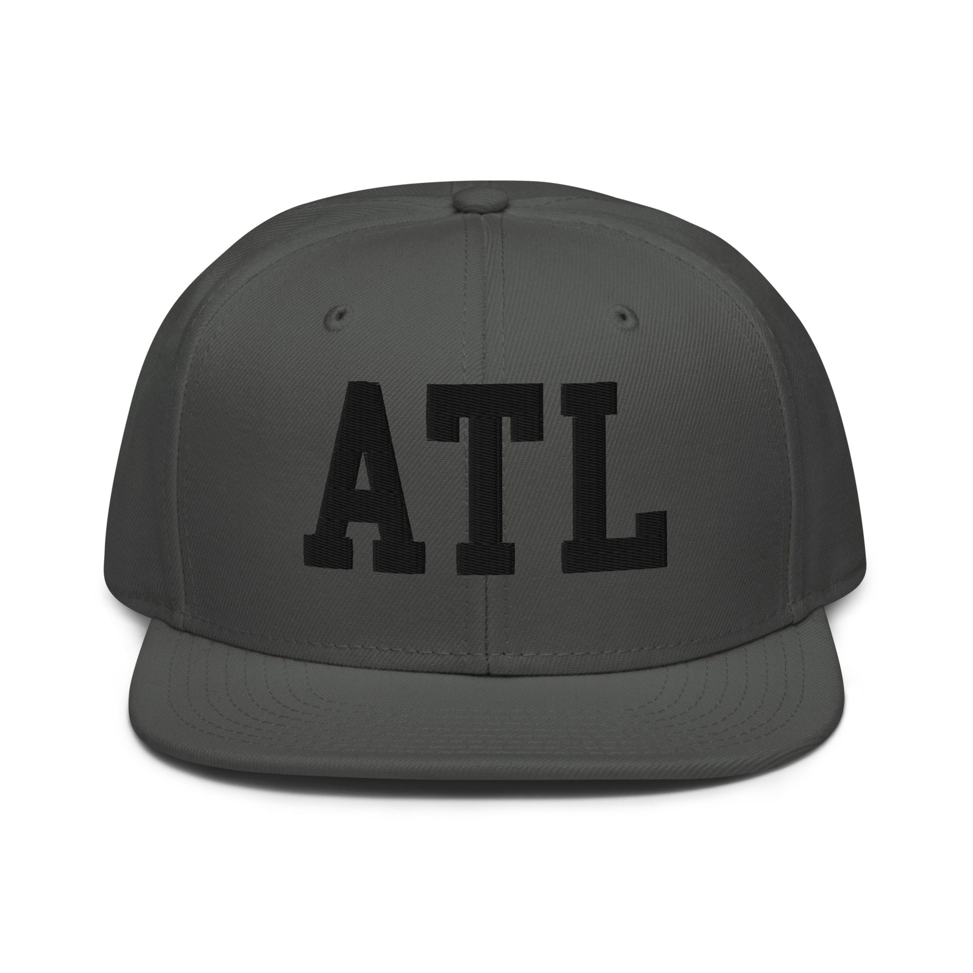 College-Style Wool-Blend Snapback Hat • Black • ATL Atlanta • YHM Designs - Image 15