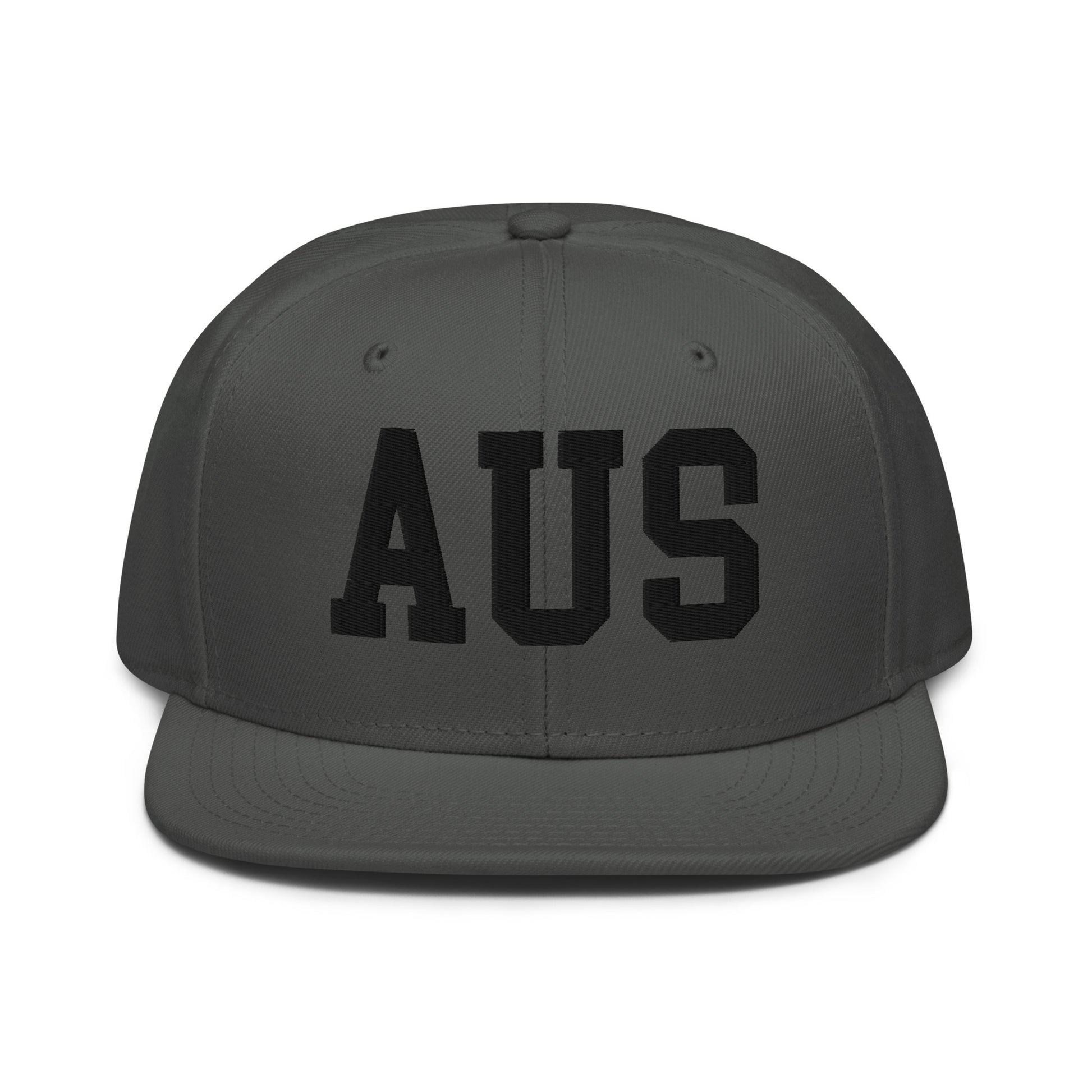 College-Style Wool-Blend Snapback Hat • Black • AUS Austin • YHM Designs - Image 15