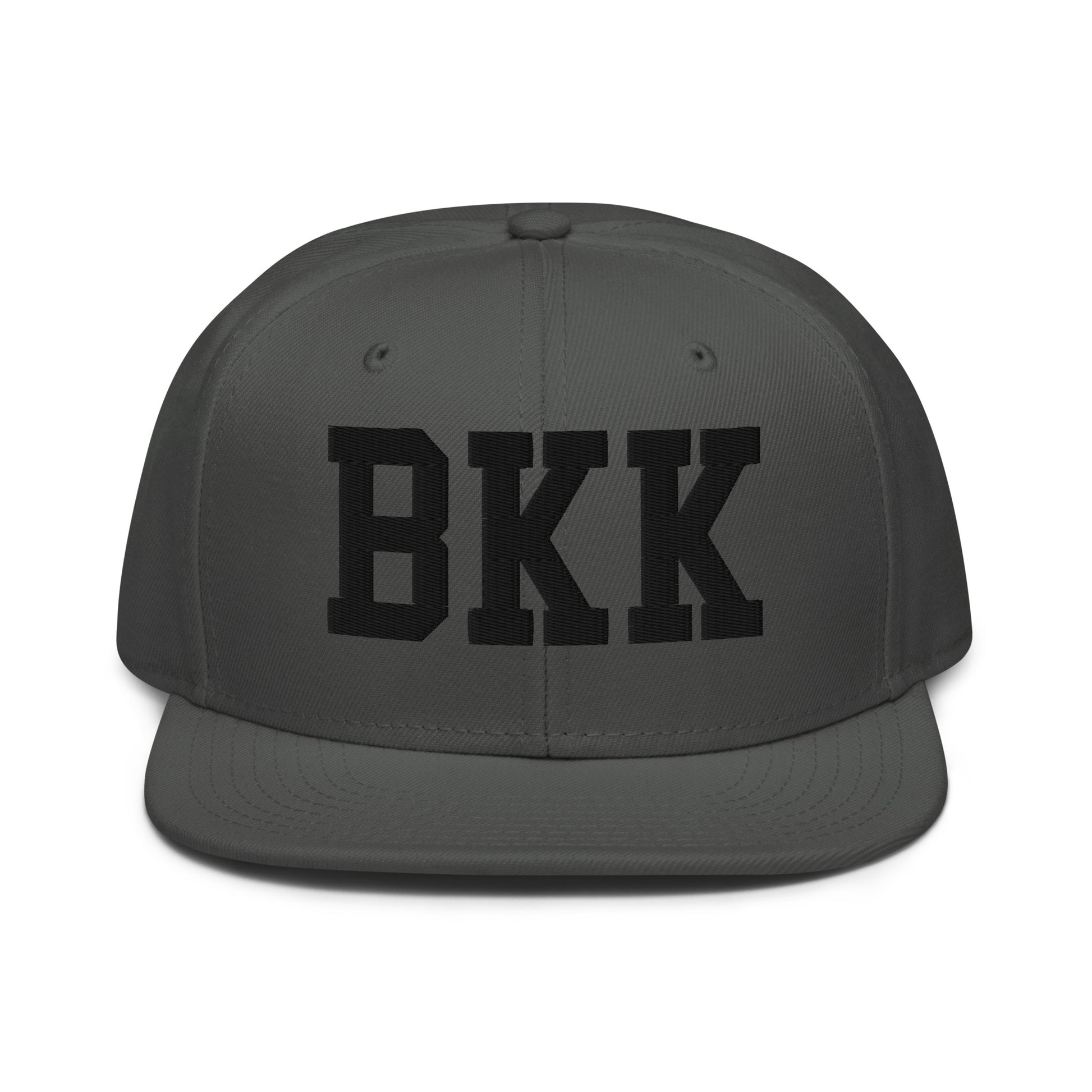 College-Style Wool-Blend Snapback Hat • Black • BKK Bangkok • YHM Designs - Image 15