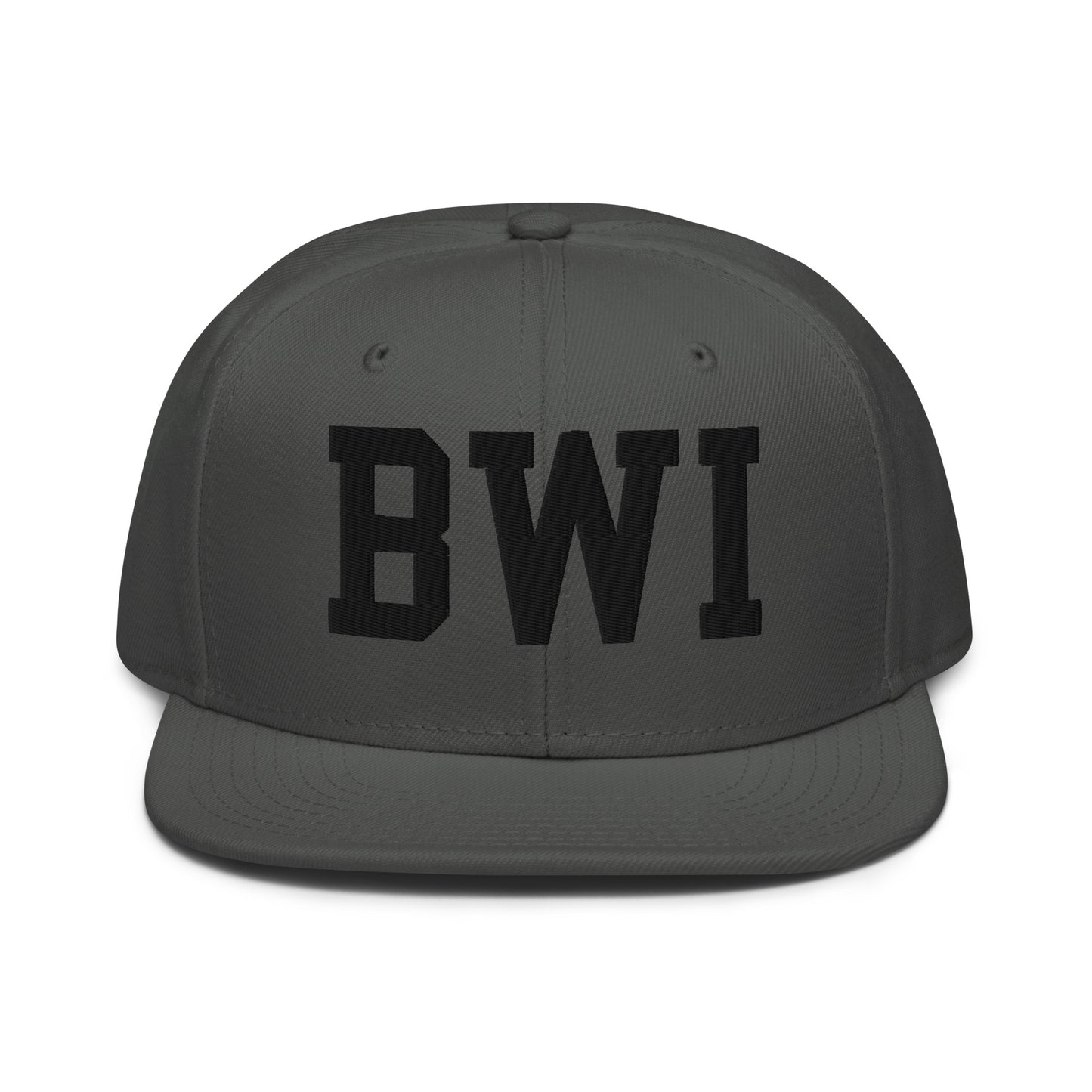 College-Style Wool-Blend Snapback Hat • Black • BWI Baltimore • YHM Designs - Image 15