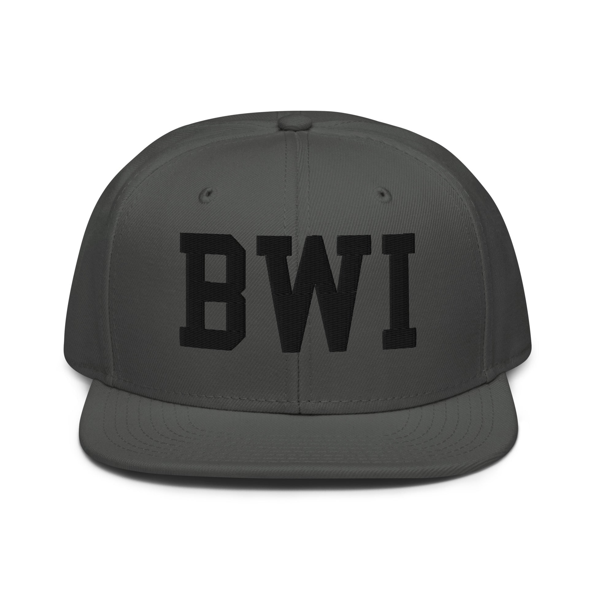 College-Style Wool-Blend Snapback Hat • Black • BWI Baltimore • YHM Designs - Image 15