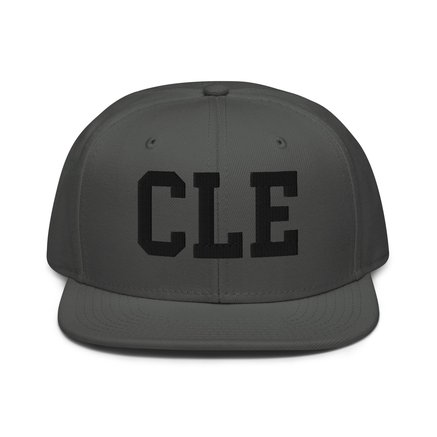 College-Style Wool-Blend Snapback Hat • Black • CLE Cleveland • YHM Designs - Image 15