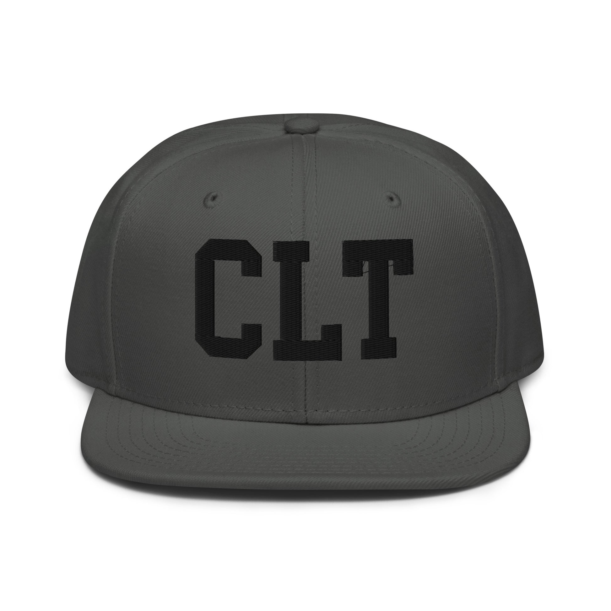 College-Style Wool-Blend Snapback Hat • Black • CLT Charlotte • YHM Designs - Image 15