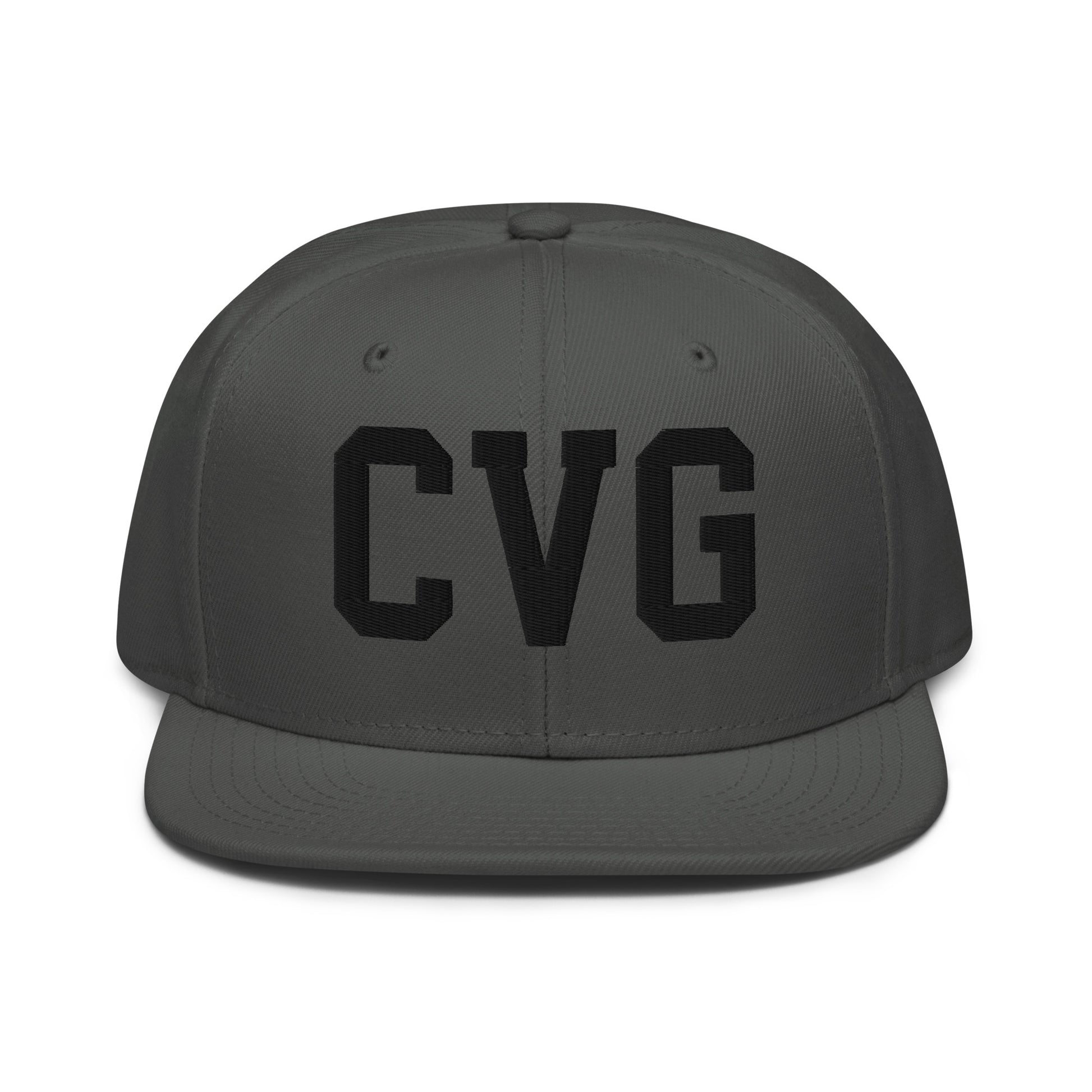 College-Style Wool-Blend Snapback Hat • Black • CVG Cincinnati • YHM Designs - Image 15